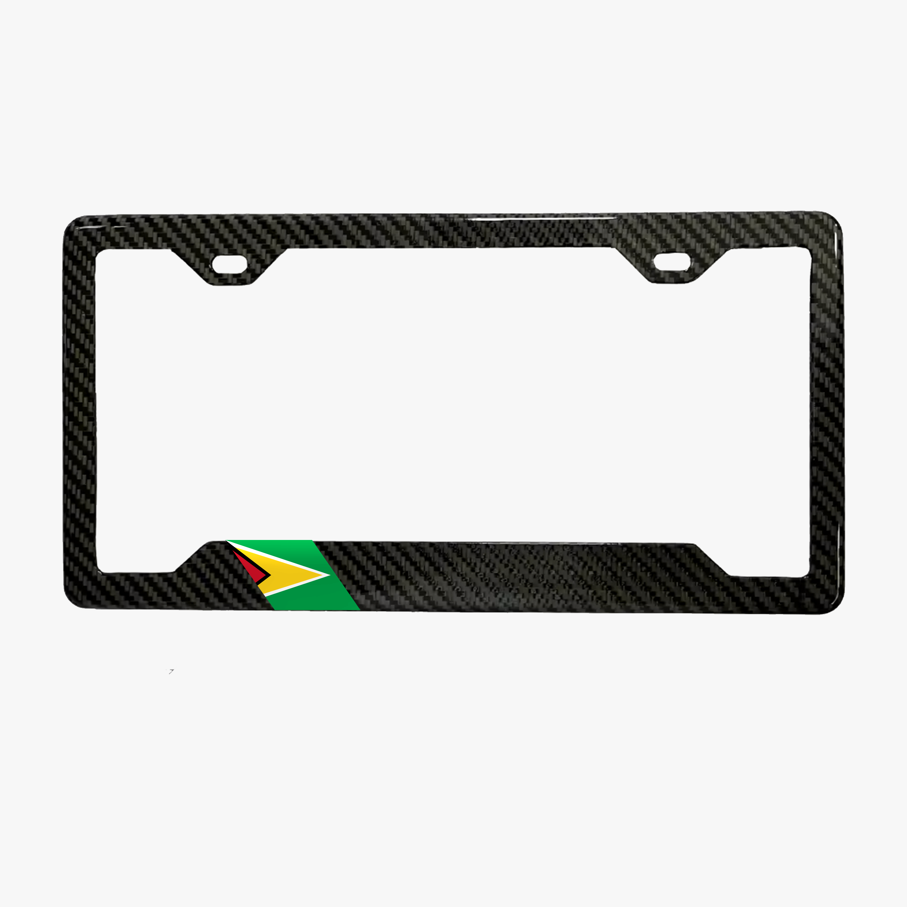 Guyana flag carbon fiber license plate frame by PSF Carbon