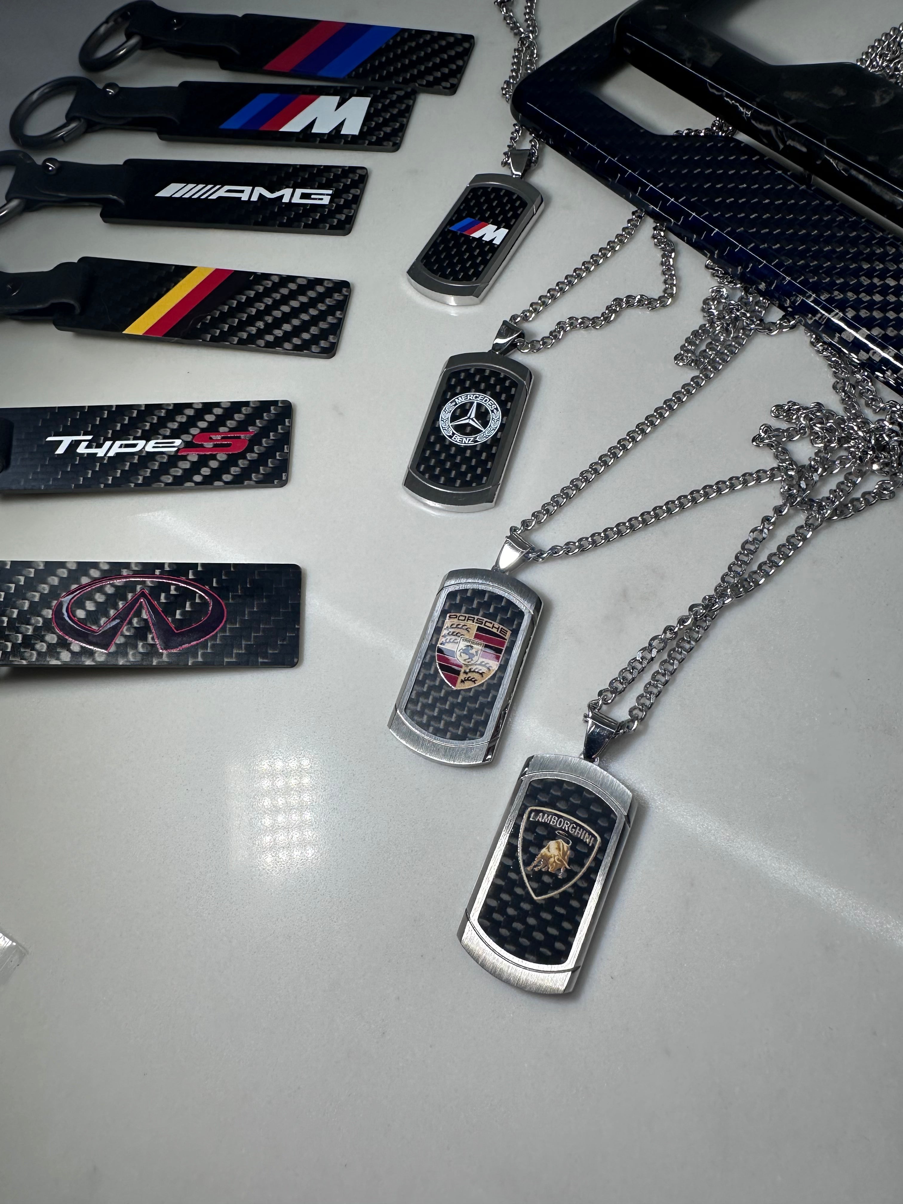Mercedes Carbon Fiber Necklace