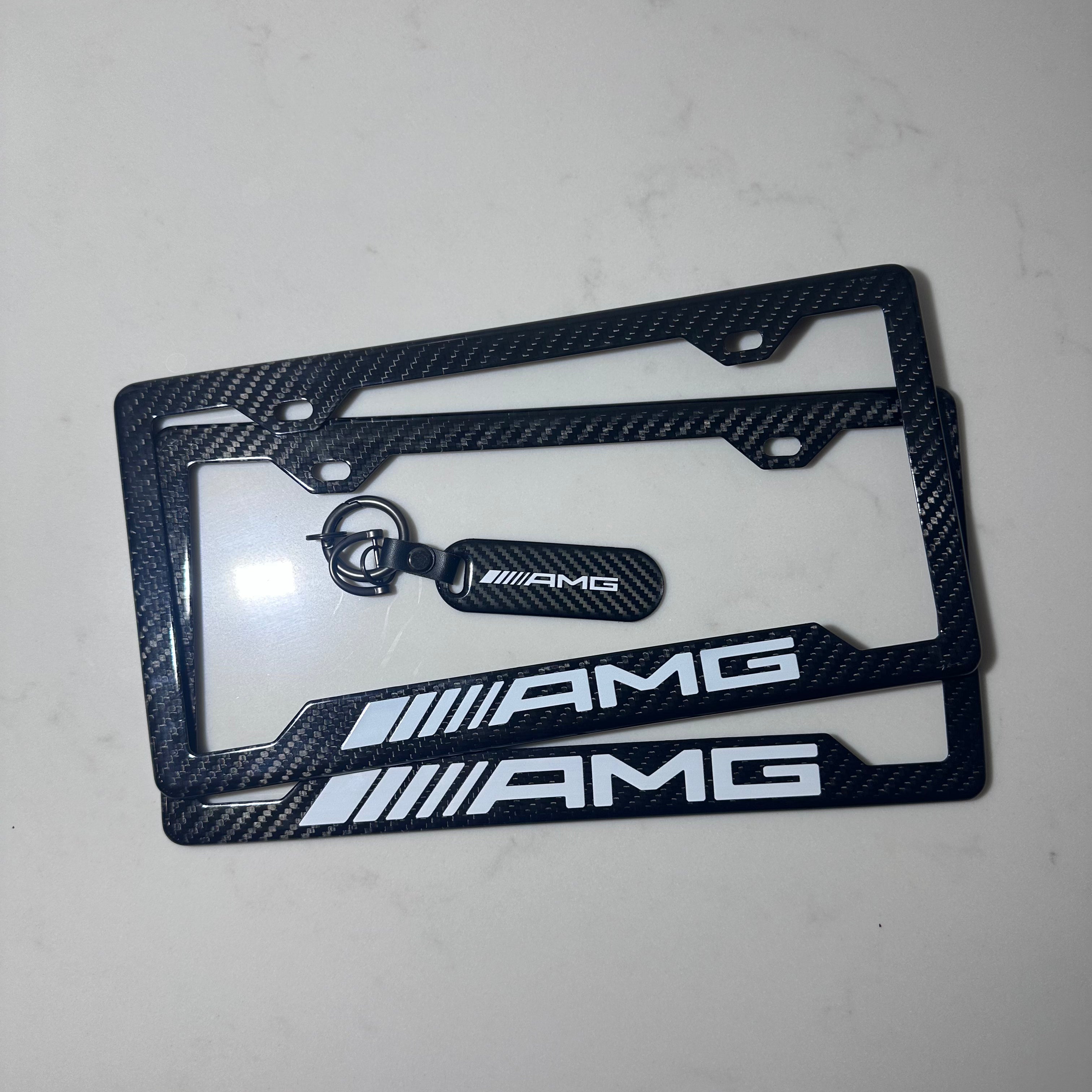 AMG White Carbon Fiber Plate Frame