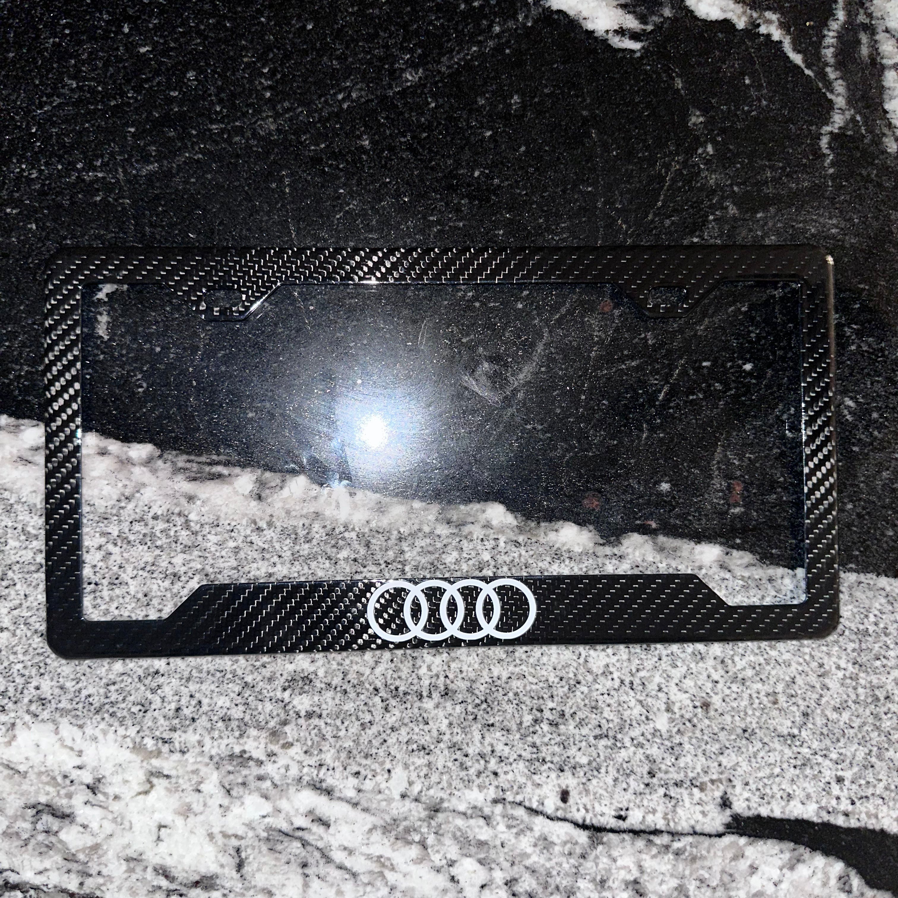 Audi Rings Carbon Fiber Plate Frame