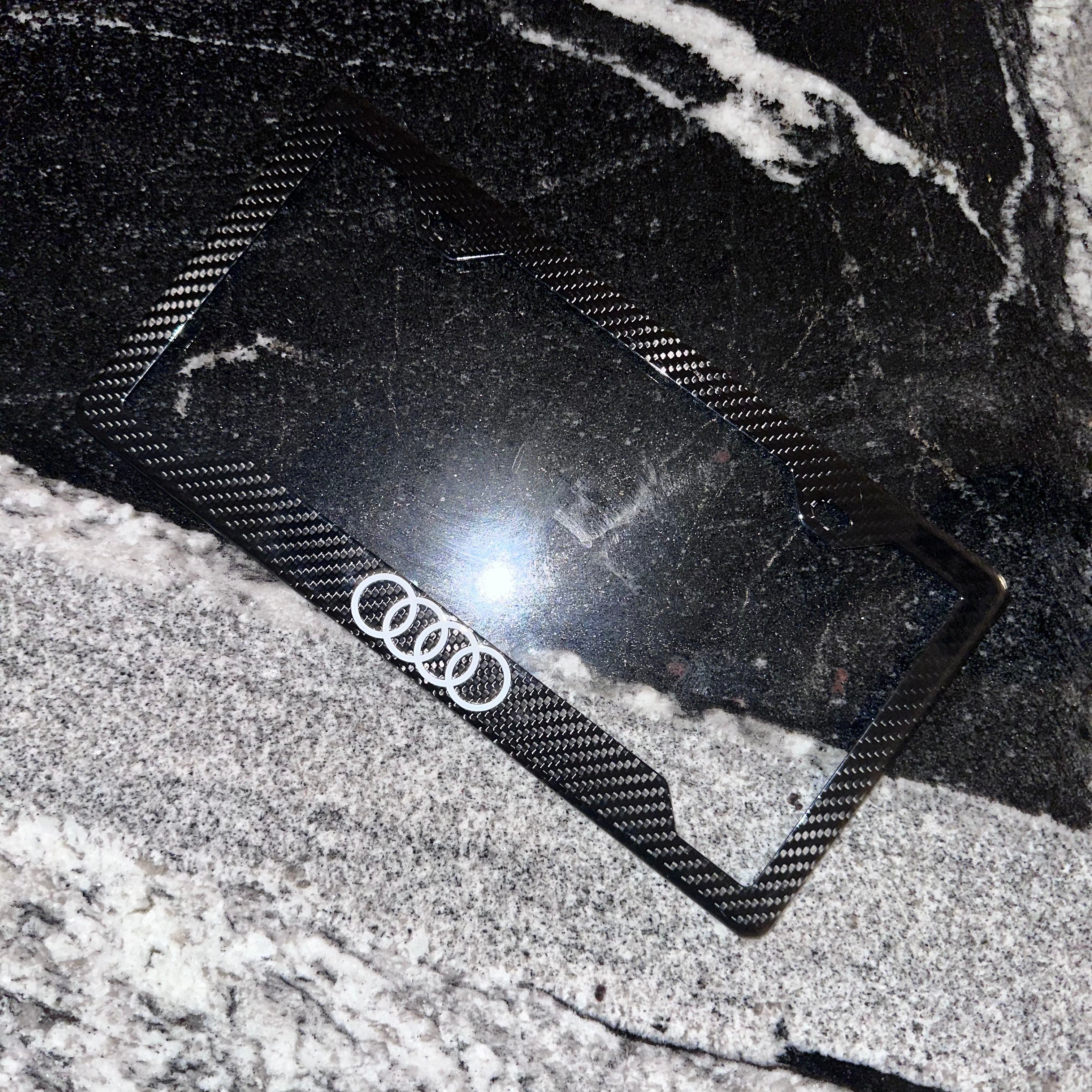 Audi Rings Carbon Fiber Plate Frame