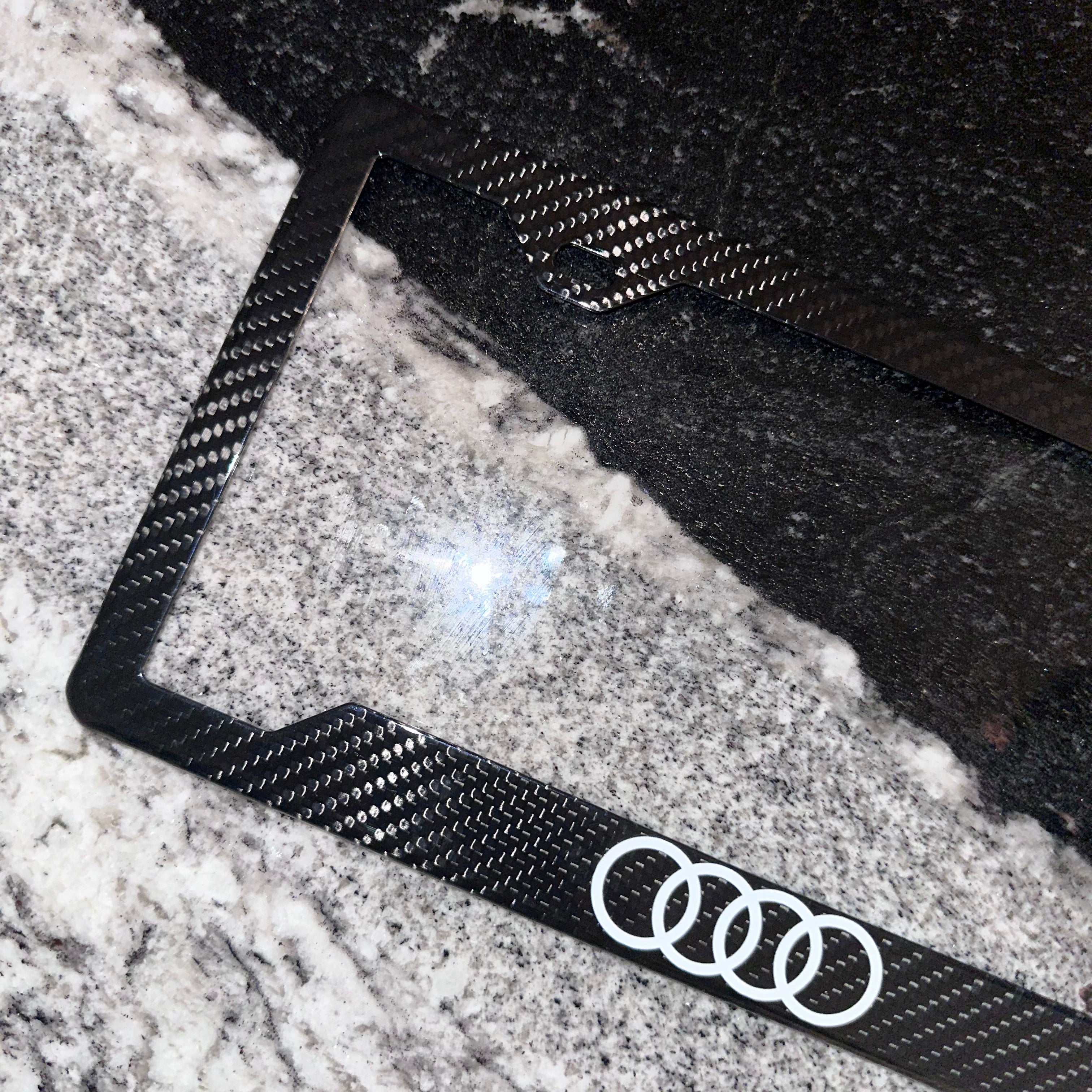 Audi Rings Carbon Fiber Plate Frame