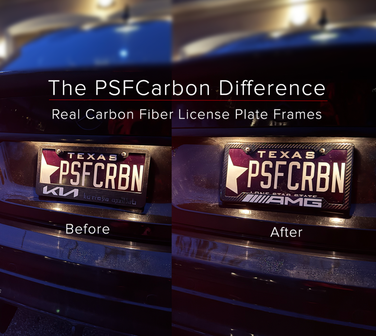 AMG White Carbon Fiber Plate Frame