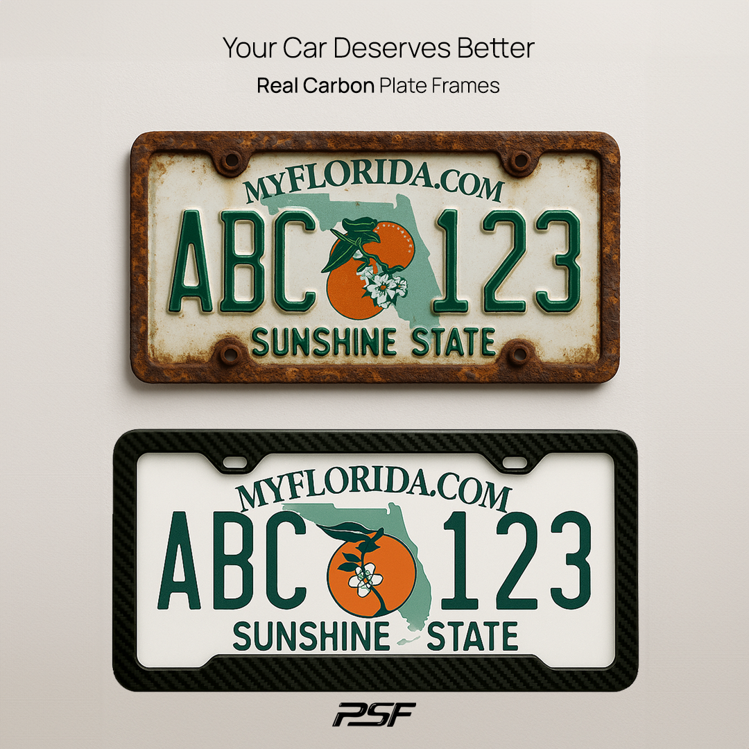 Plain 3k Carbon Fiber License Plate Frame