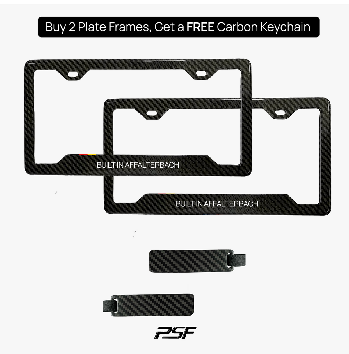 Puerto Rico carbon fiber plate frame close-up
