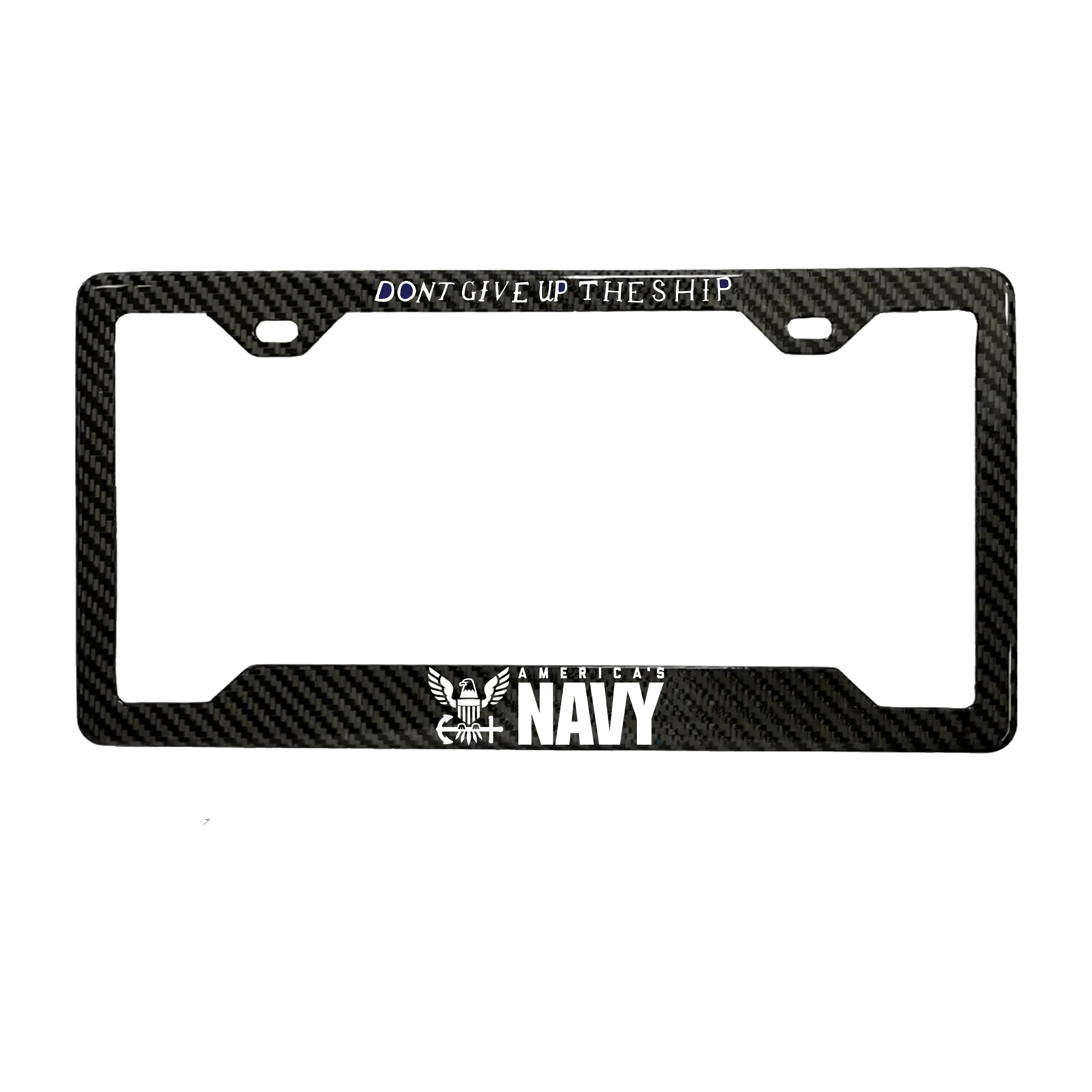 Navy Carbon Fiber License Plate Frame