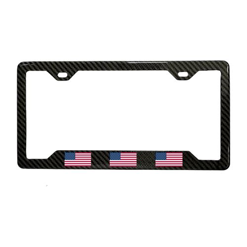 USA American flag carbon fiber license plate frame 3-pack by PSF Carbon