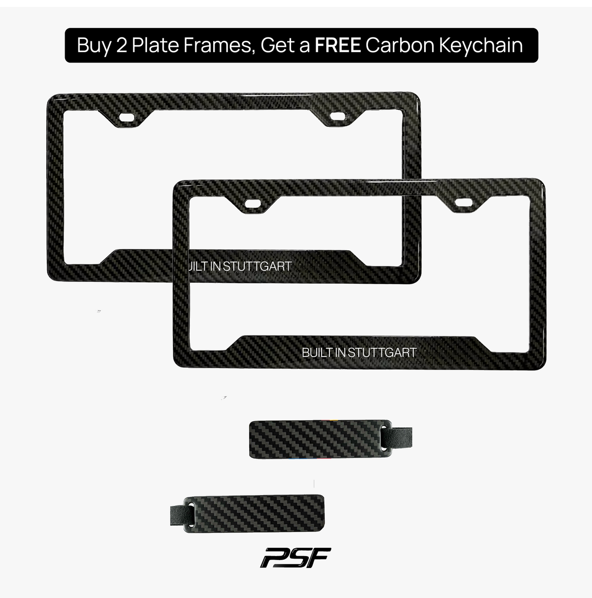 Puerto Rico carbon fiber plate frame close-up
