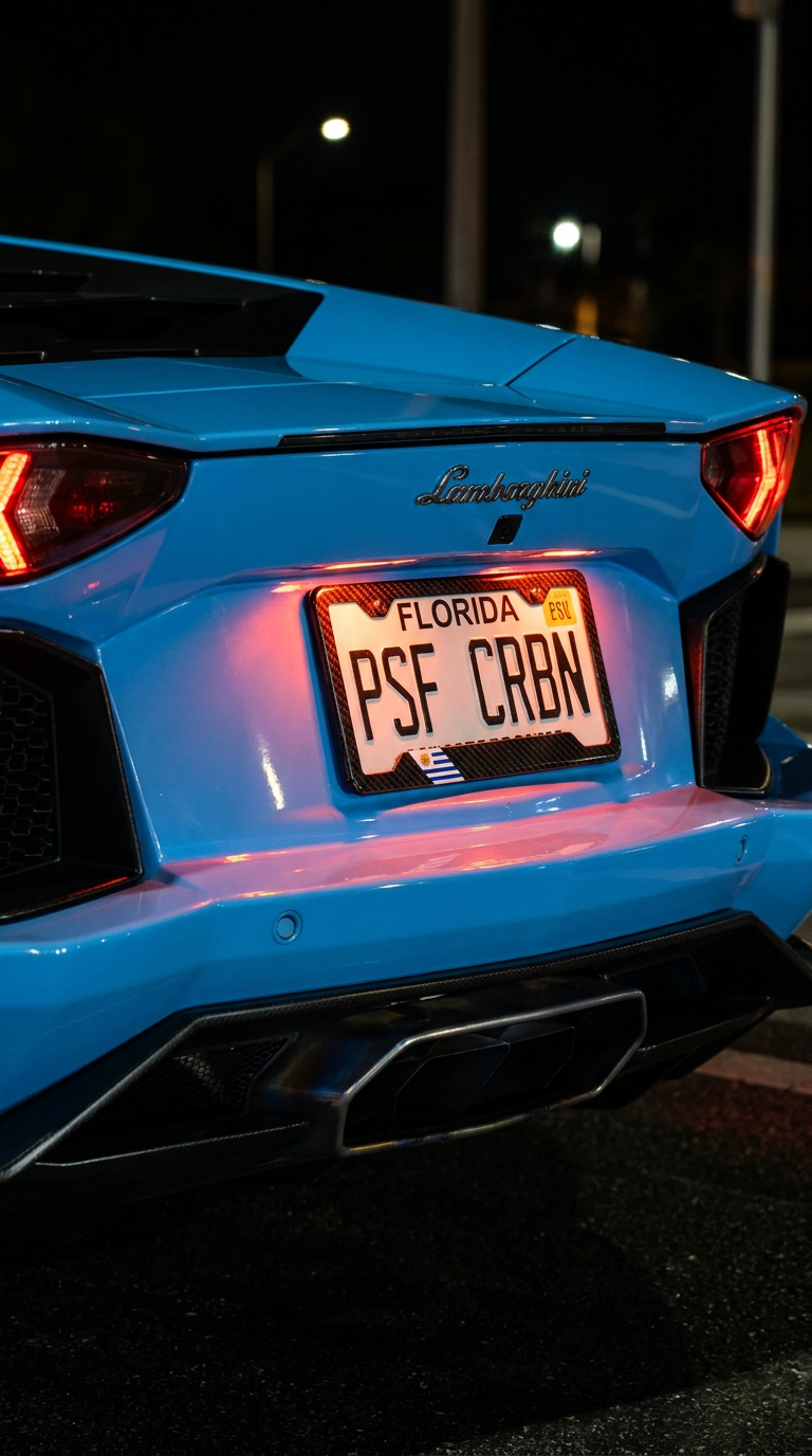 Uruguay carbon plate frame close-up on Lamborghini