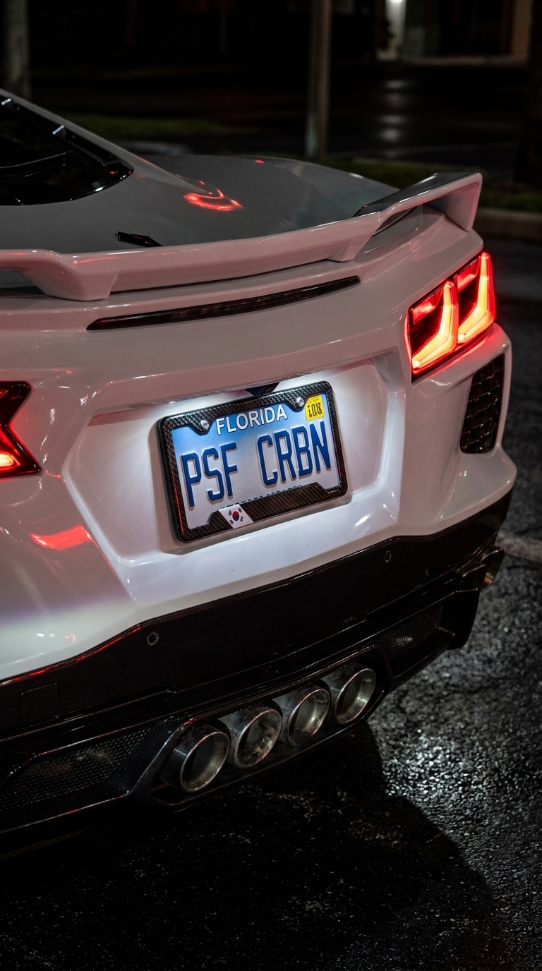 South Korea carbon plate frame close-up on Corvette C8