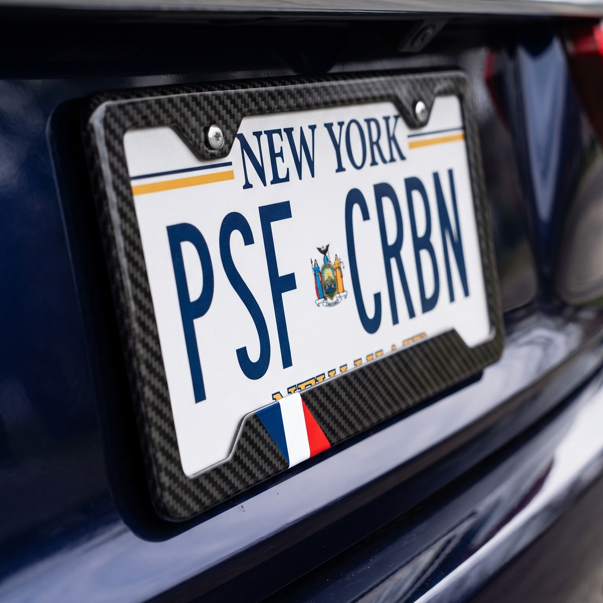 Puerto Rico carbon fiber plate frame close-up