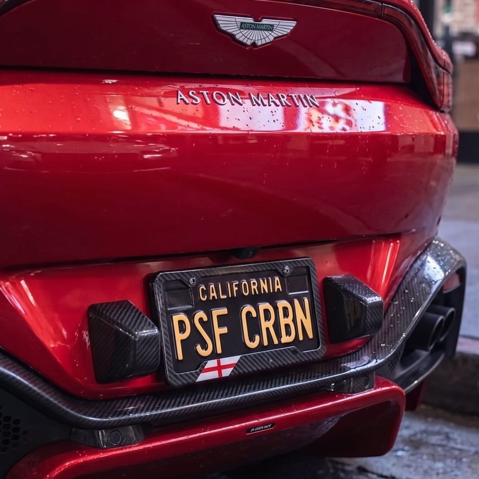 England St George Cross Carbon Fiber License Plate Frame