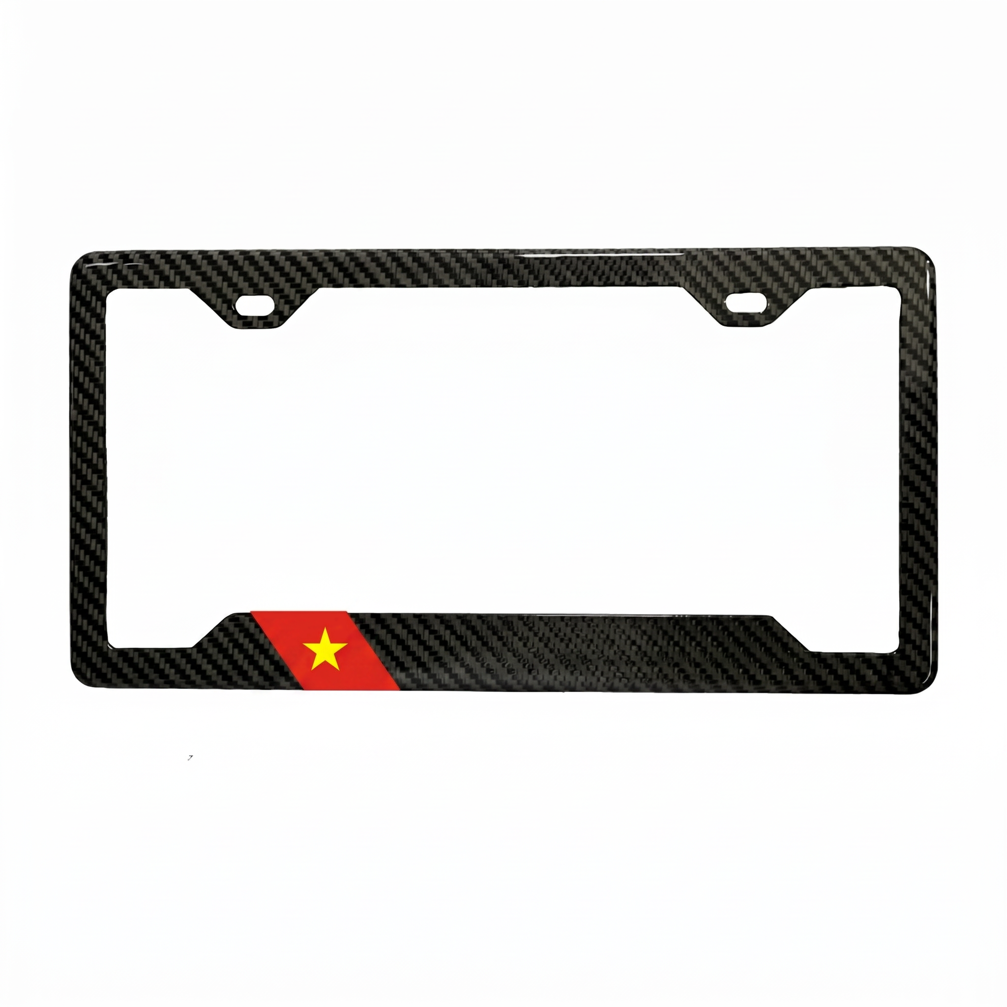 Vietnam Flag Carbon Fiber License Plate Frame