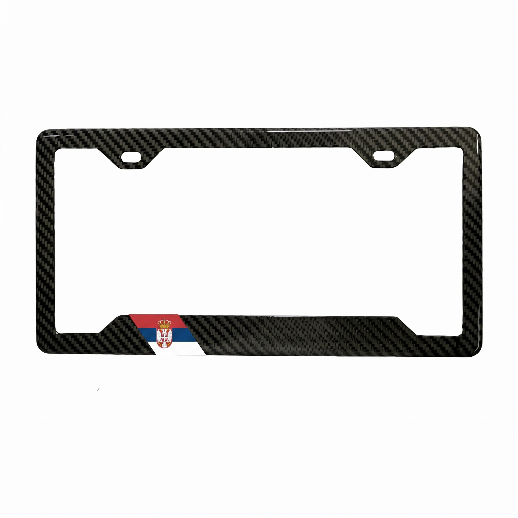 Serbia Flag Carbon Fiber License Plate Frame