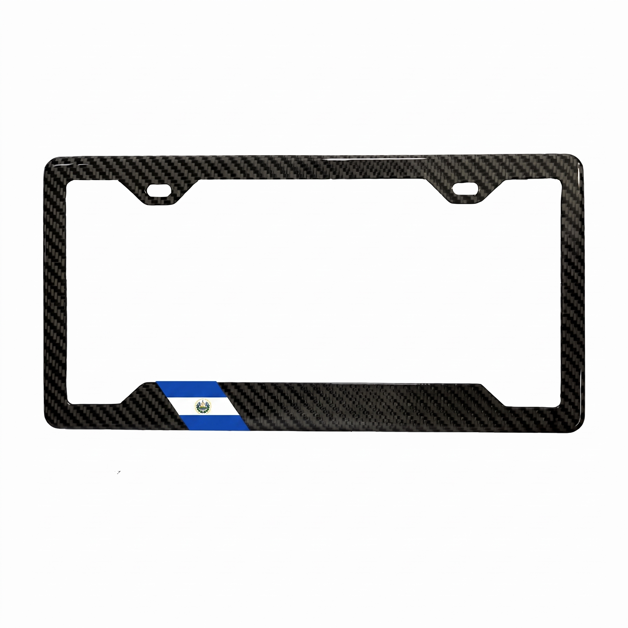 El Salvador Flag Carbon Fiber License Plate Frame