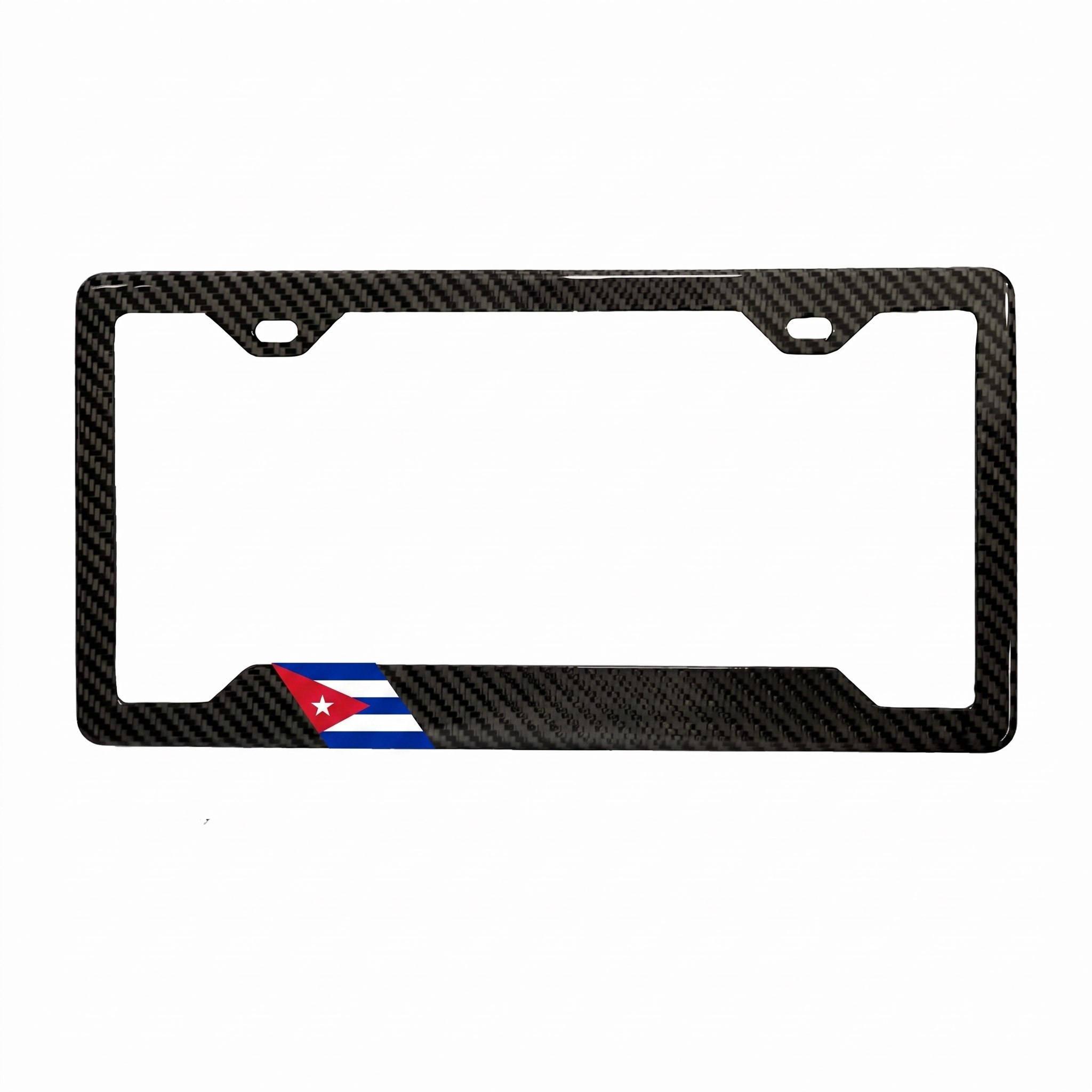 Cuba Flag Carbon Fiber License Plate Frame