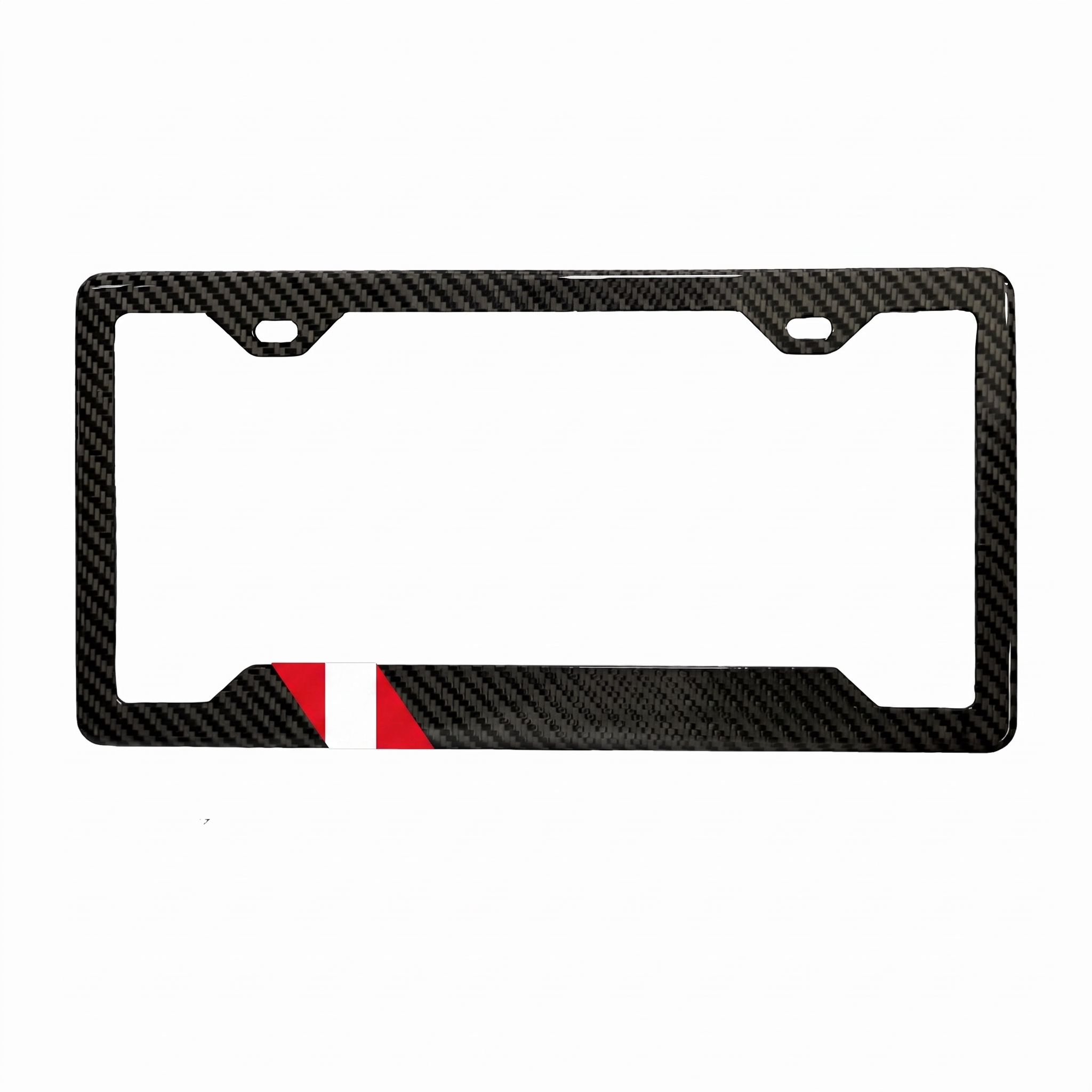 Peru Flag Carbon Fiber License Plate Frame