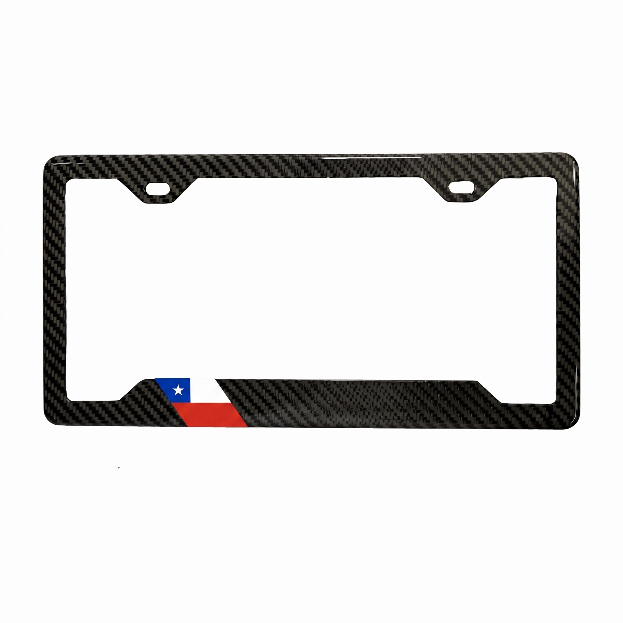 Chile Flag Carbon Fiber License Plate Frame