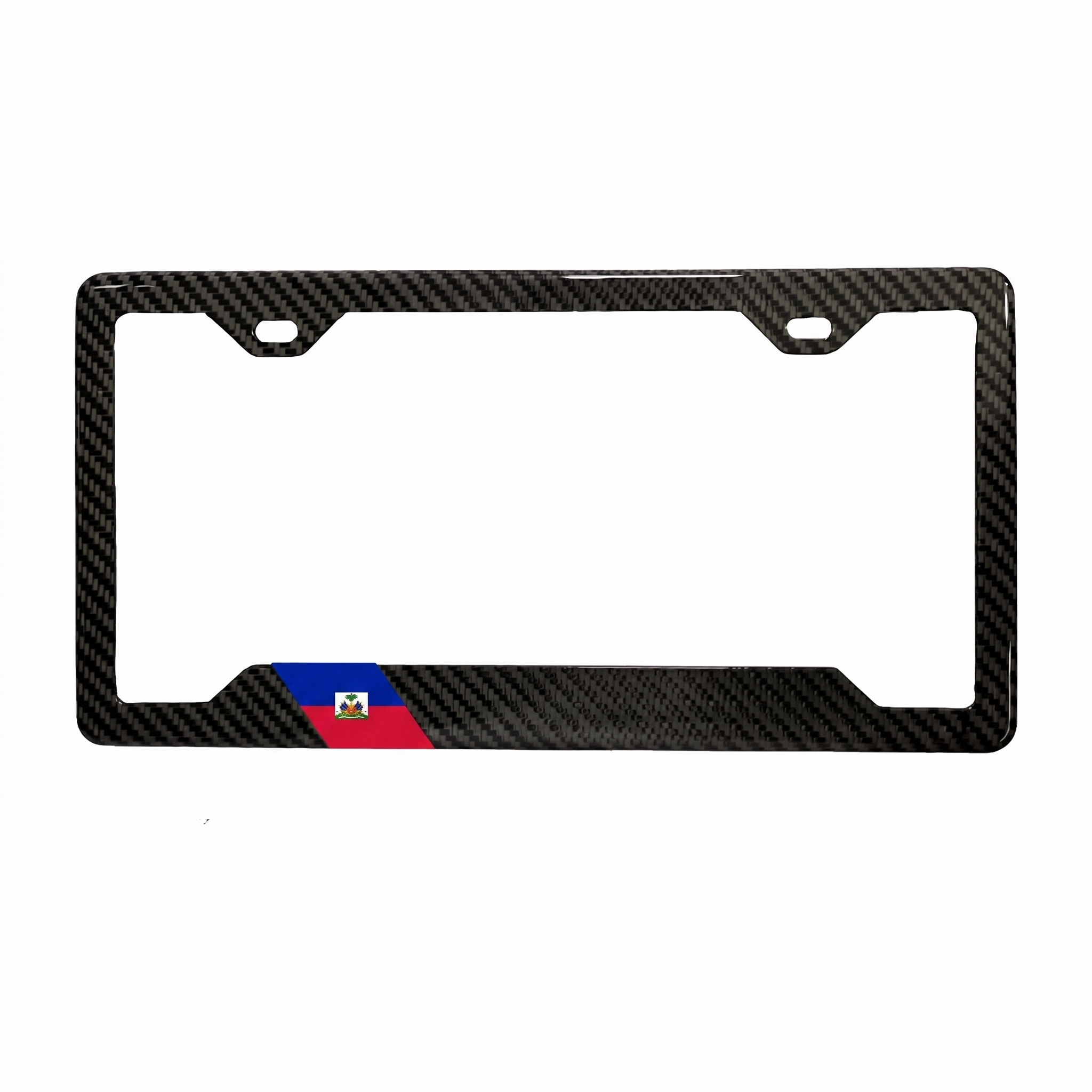 Haiti Flag Carbon Fiber License Plate Frame