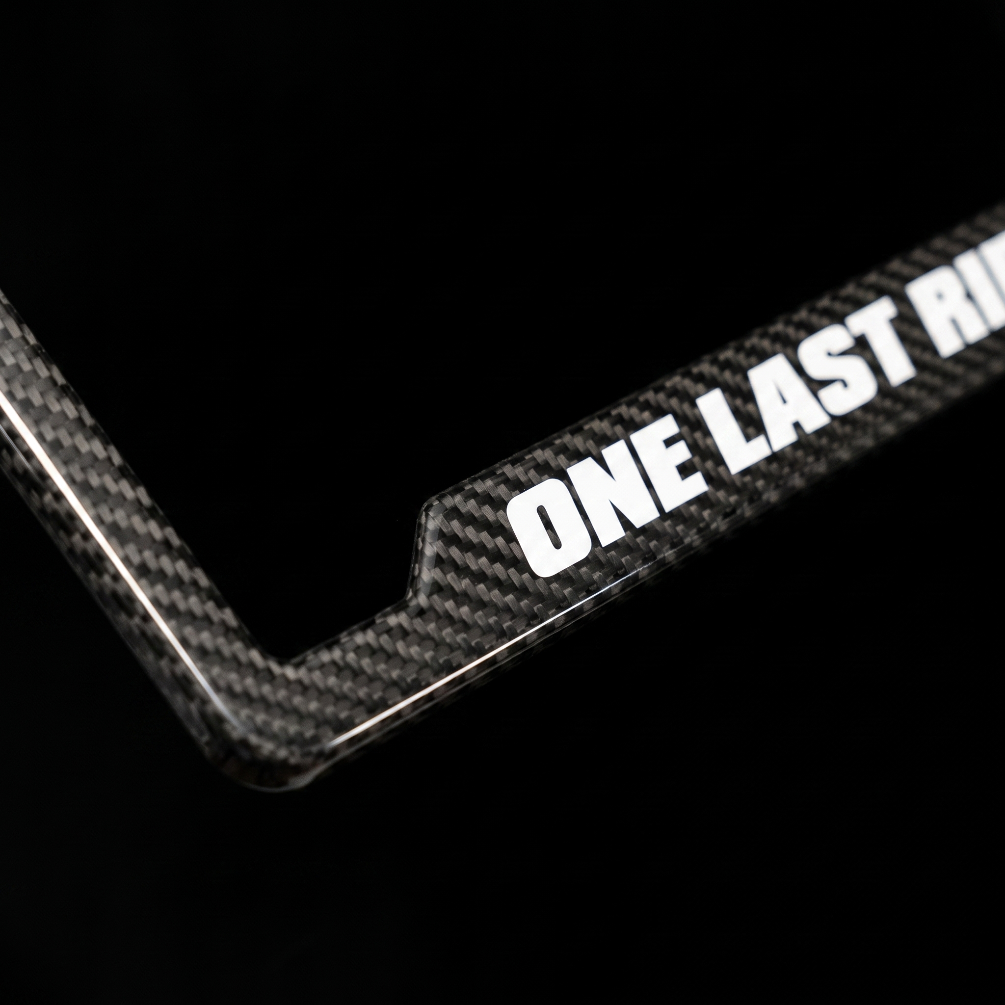 One Last Ride carbon fiber frame macro detail