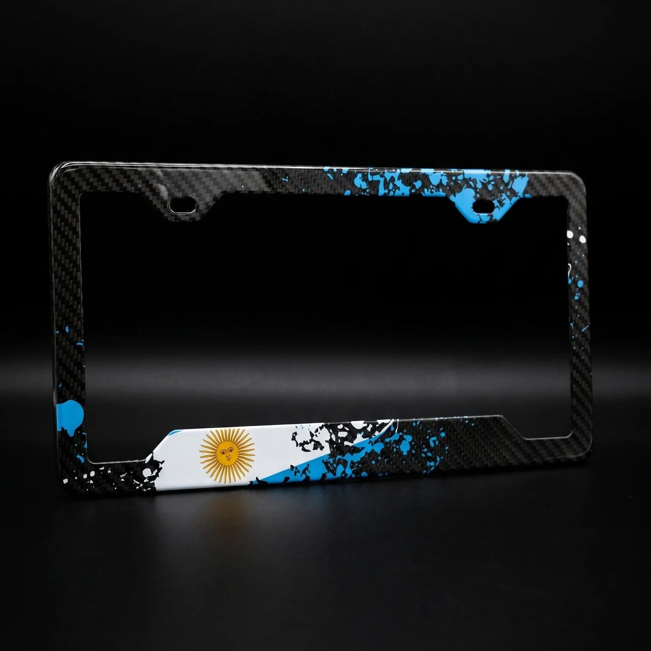 Argentina Splatter Carbon Fiber License Plate Frame