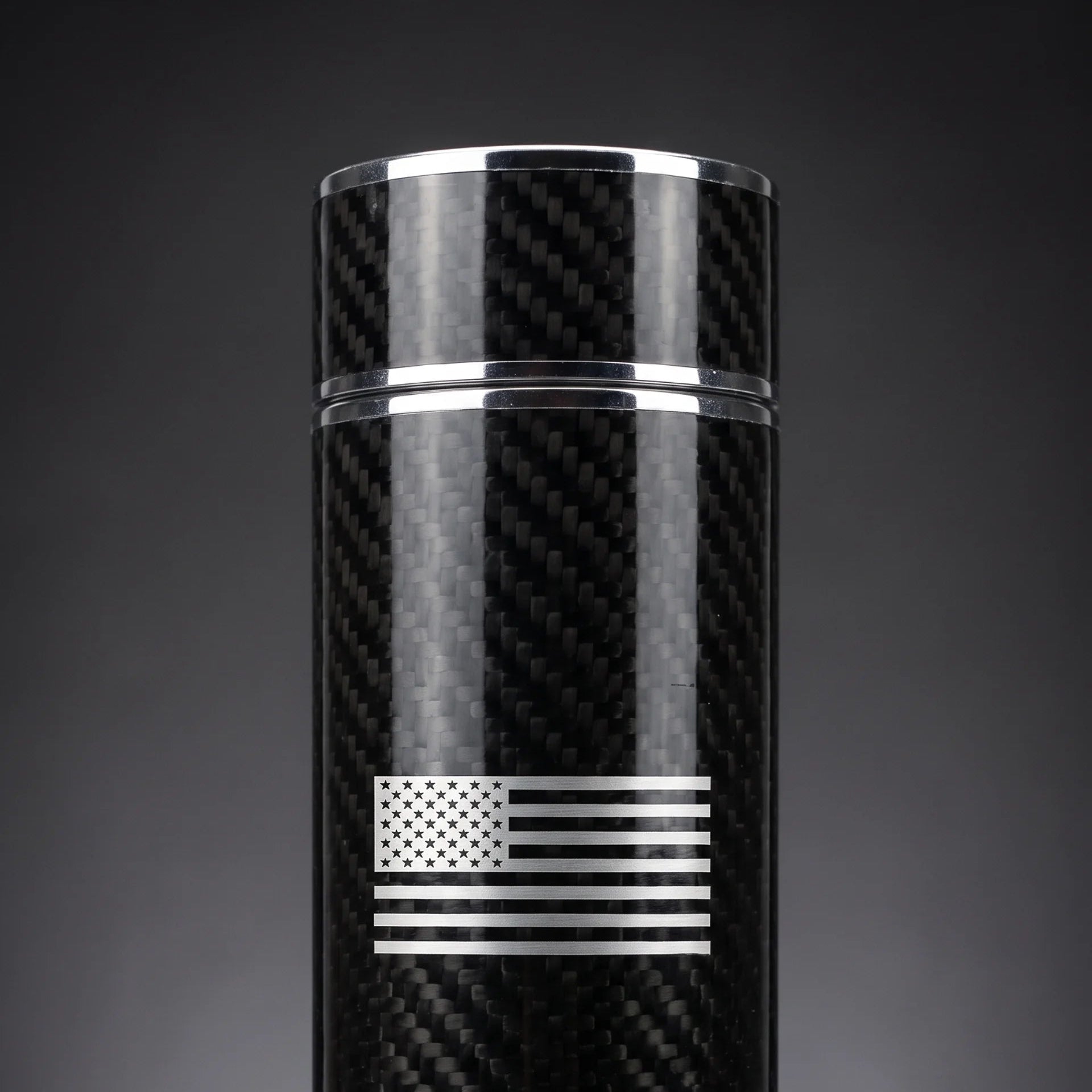 CarbonFlow Silver USA Edition carbon fiber water bottle - product photo