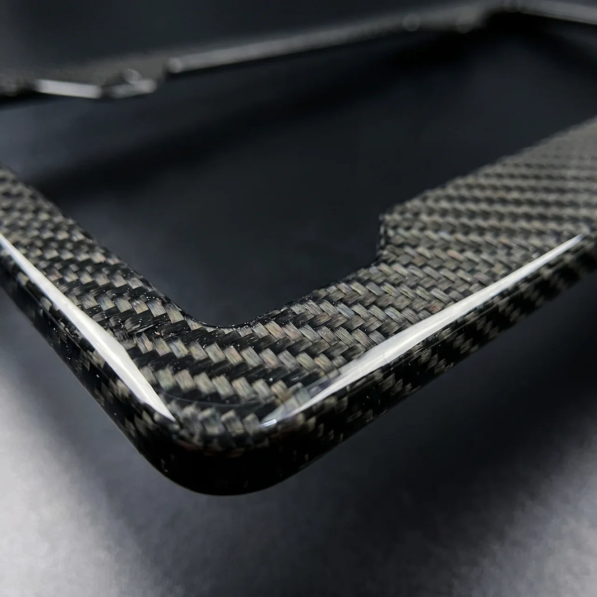 Puerto Rico carbon fiber plate frame close-up