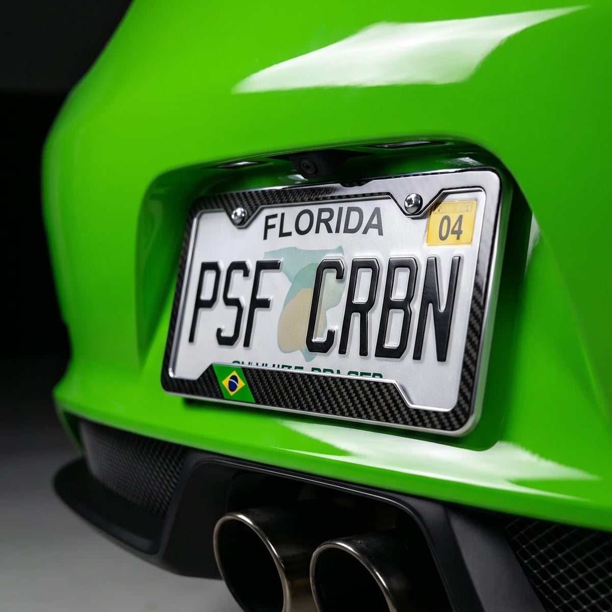 Brazil flag carbon fiber license plate frame - product photo 4