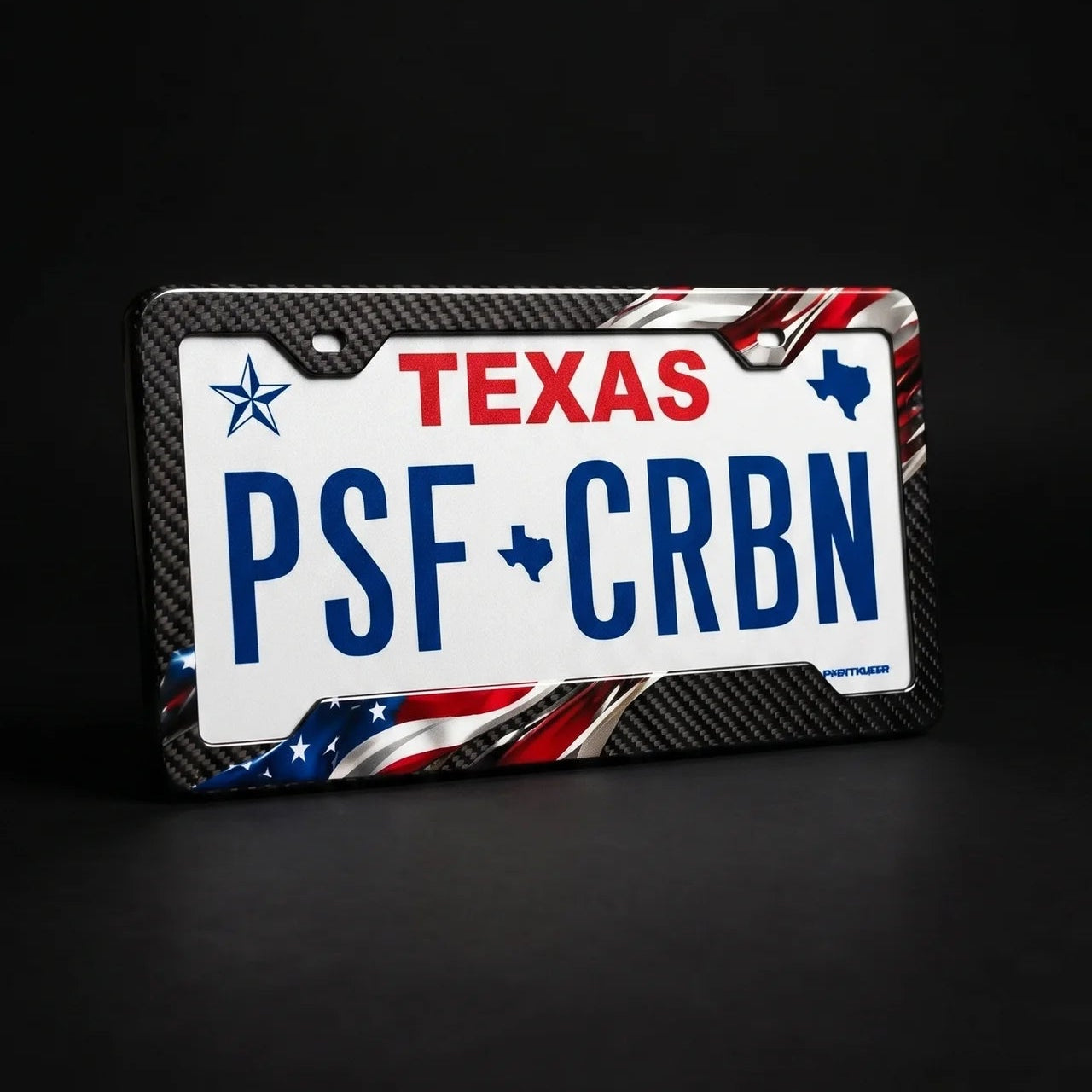 Torn American flag carbon fiber plate frame - product photo 2