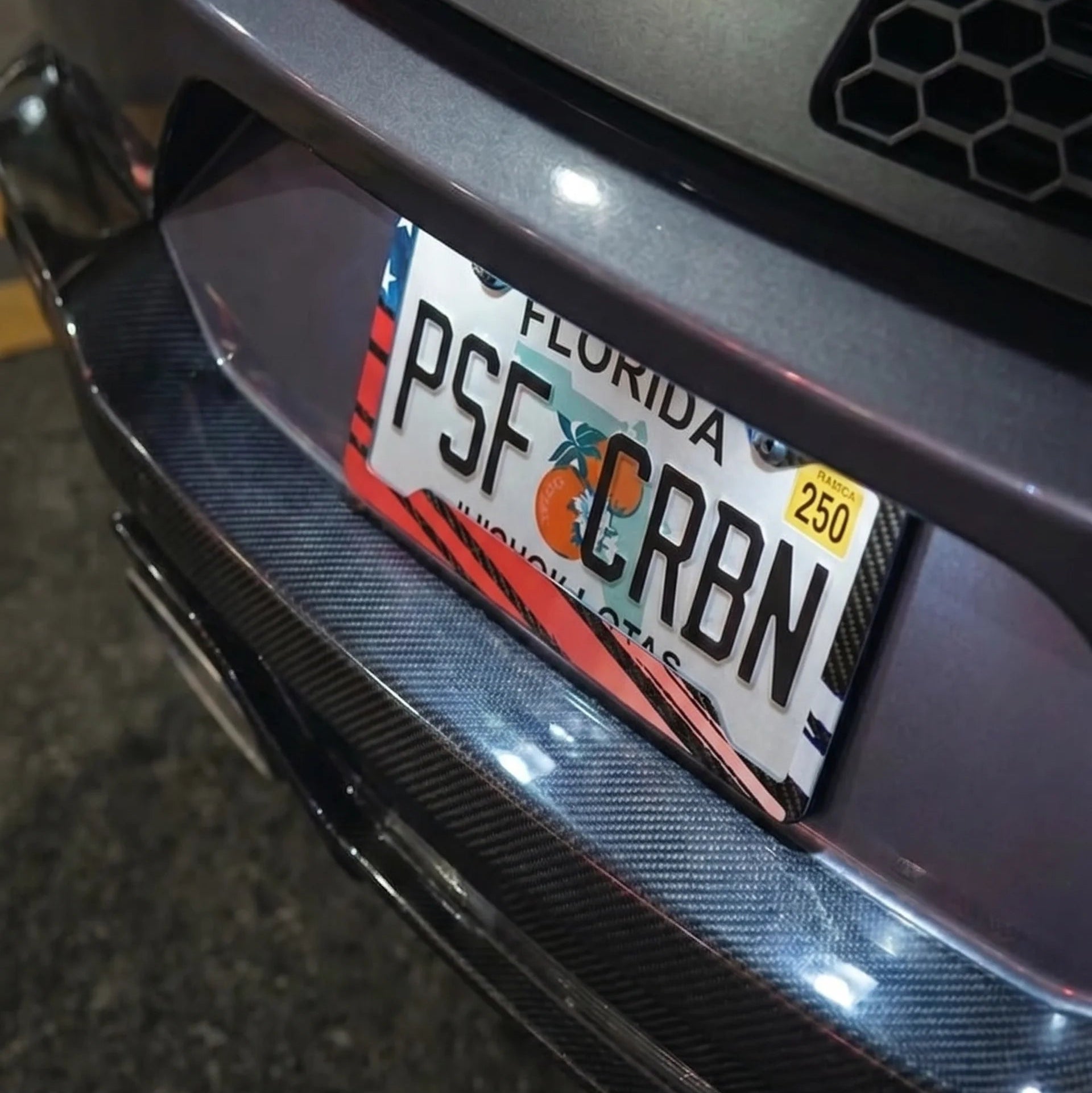 American flag carbon fiber license plate frame - product photo 2