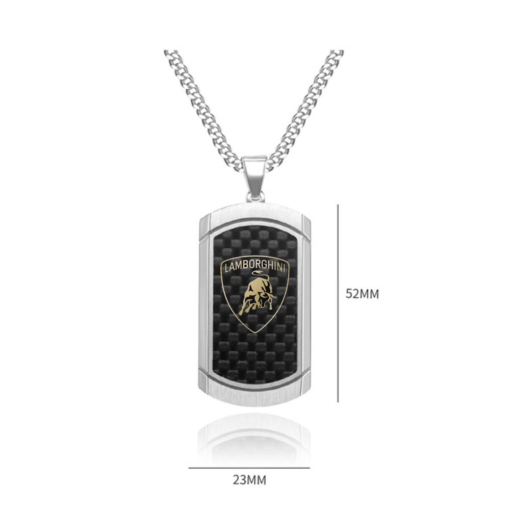 Lamborghini Carbon Fiber Dog Tag
