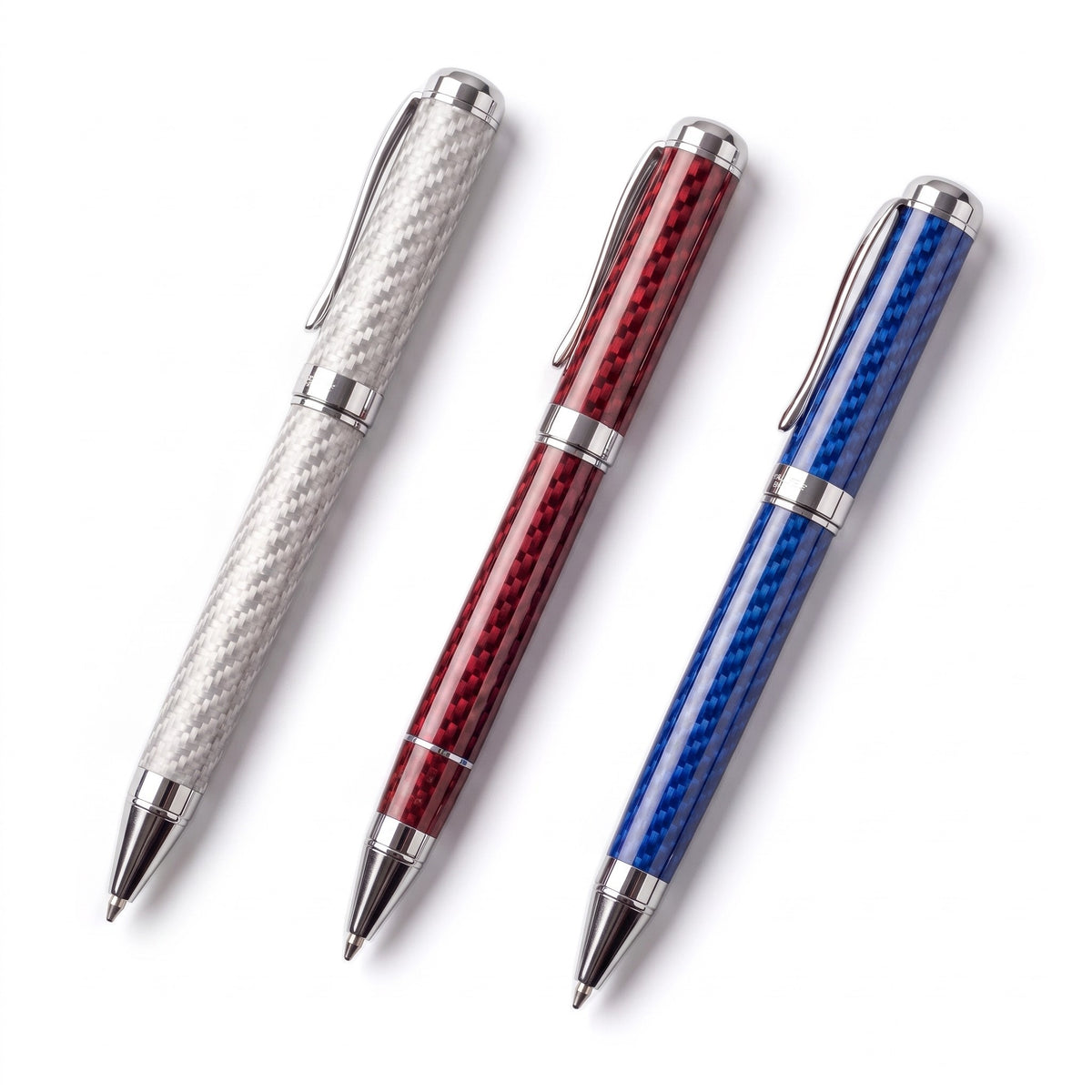 CarbonInk in silver, red and blue