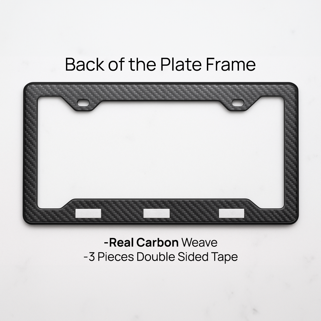 Denmark Flag Carbon Fiber License Plate Frame snapped over the ear cups