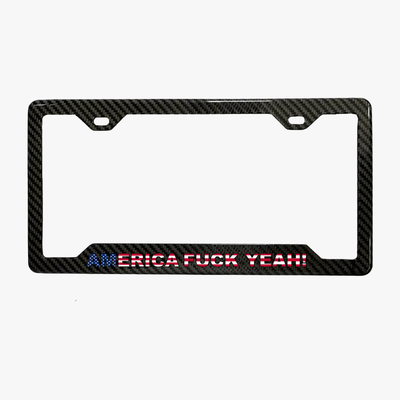 America Fuck Yeah carbon fiber license plate frame