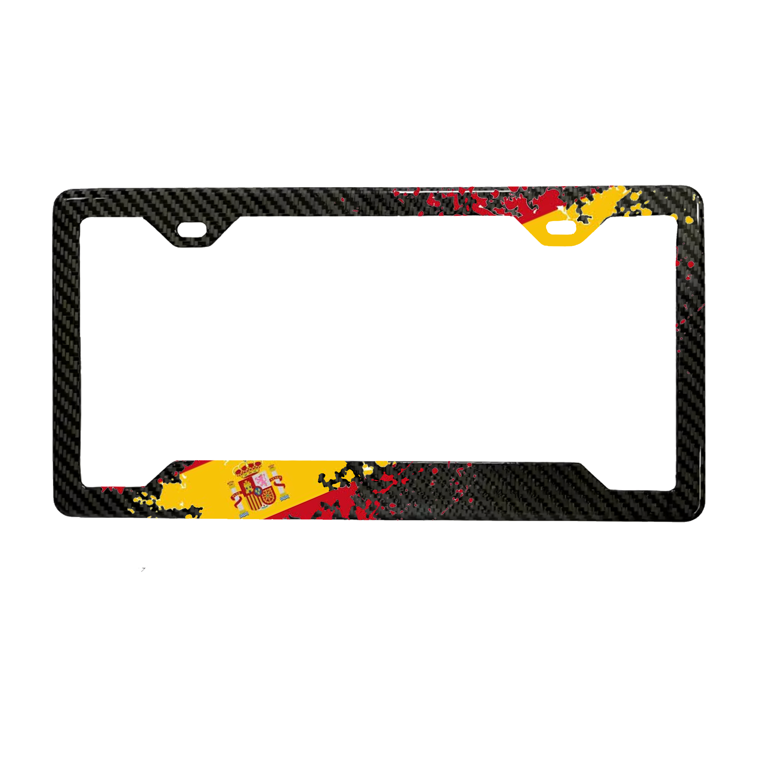 Spain splatter carbon fiber license plate frame