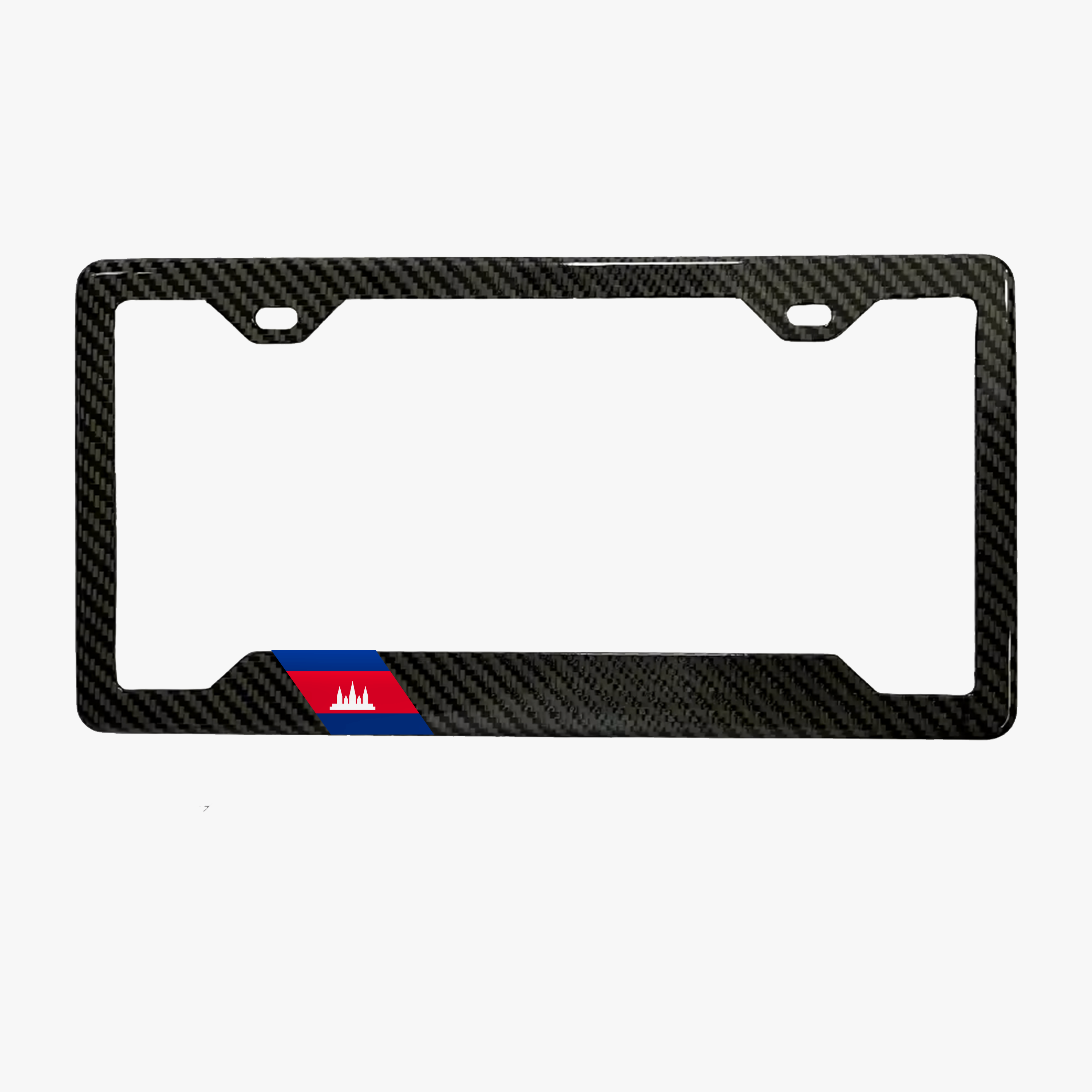 Cambodia flag carbon fiber license plate frame by PSF Carbon