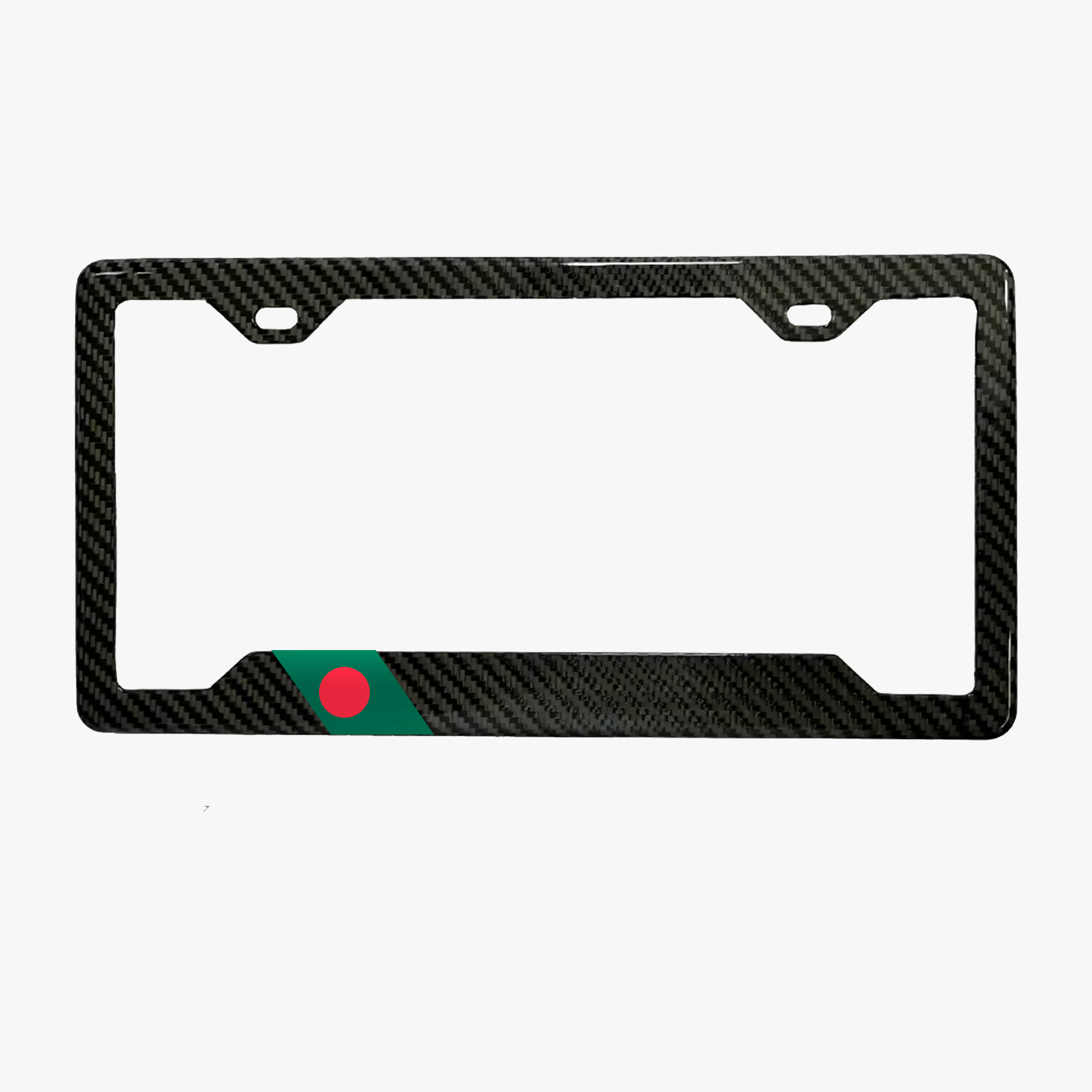 Bangladesh flag carbon fiber license plate frame by PSF Carbon