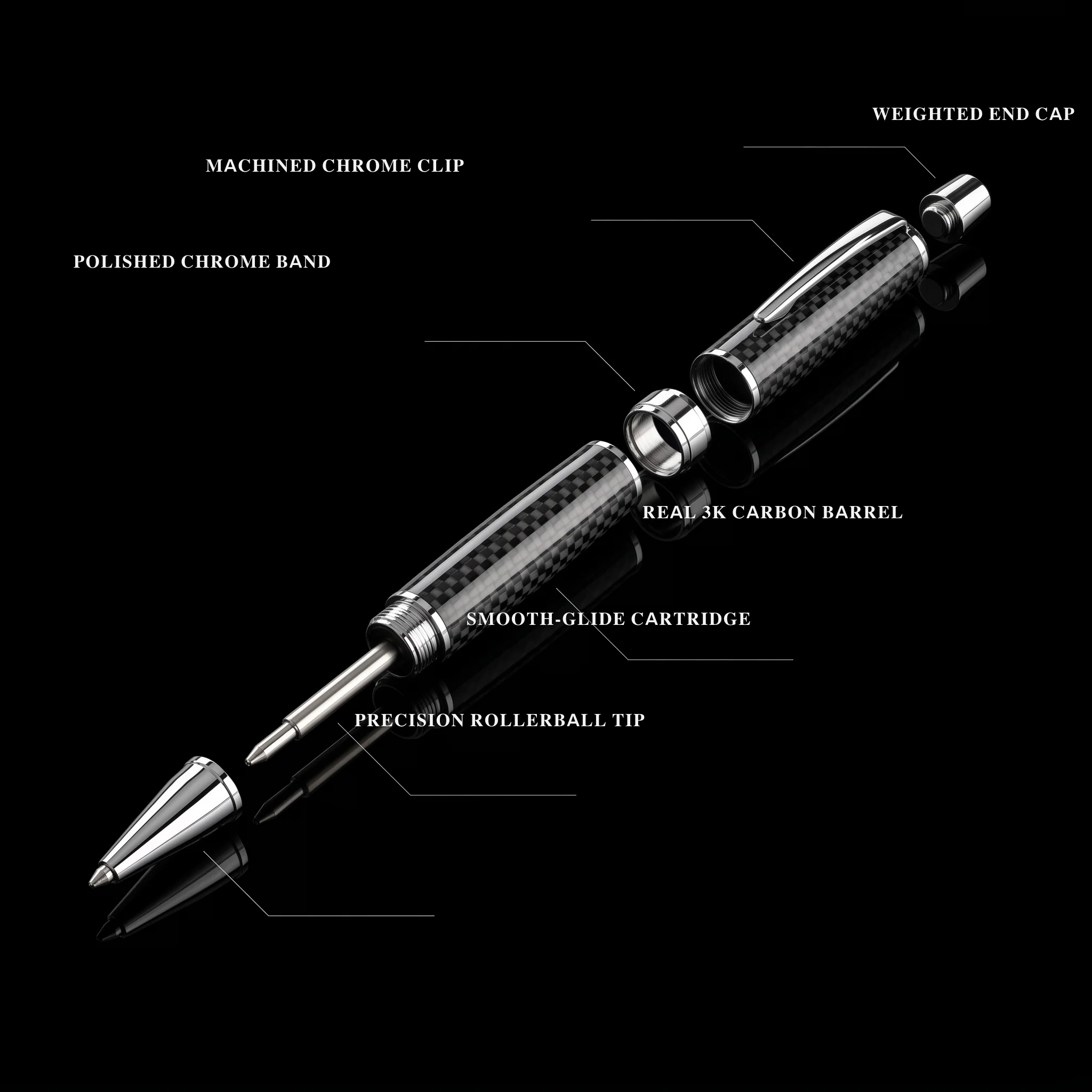 CarbonInk pen — exploded component breakdown