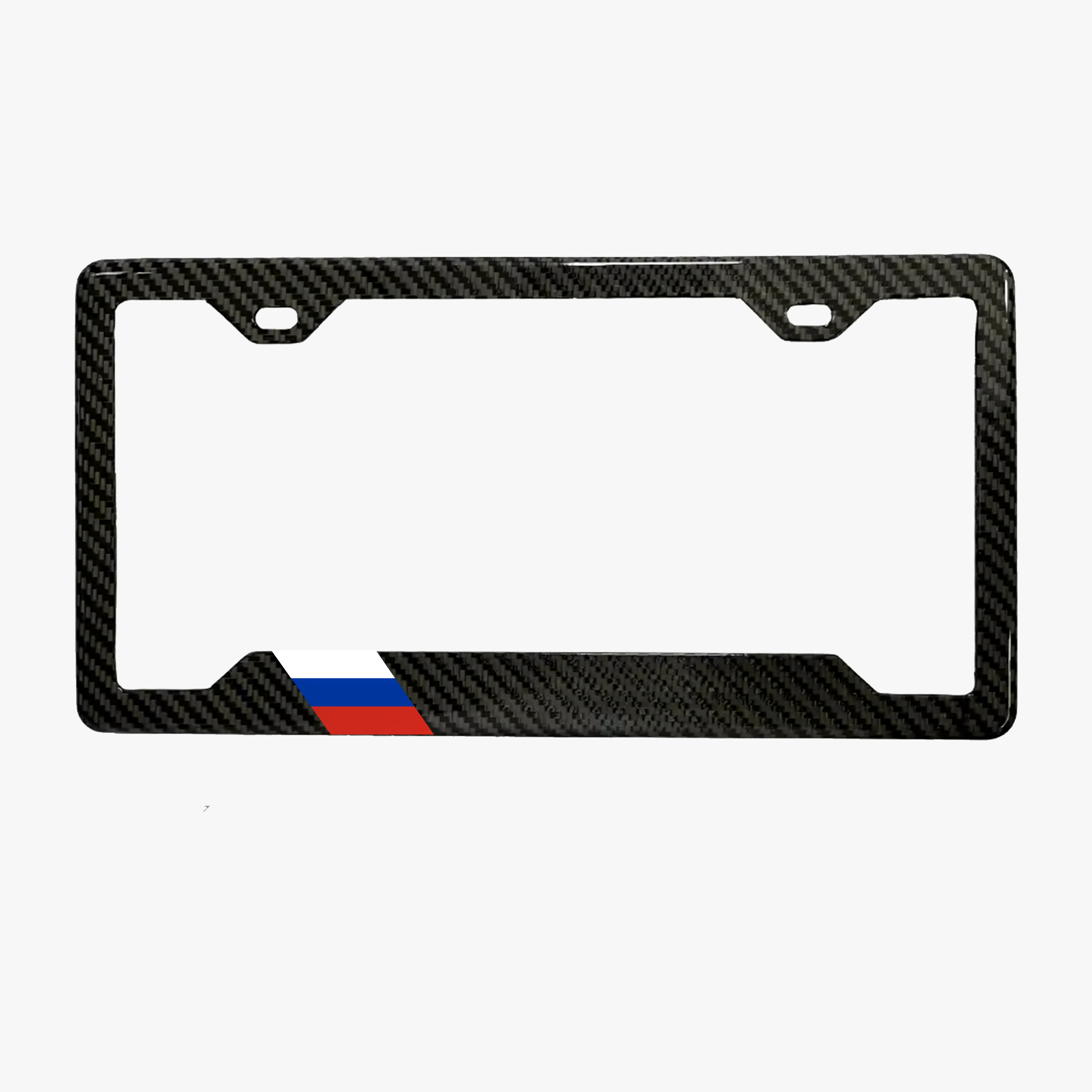 Russia flag carbon fiber license plate frame by PSF Carbon