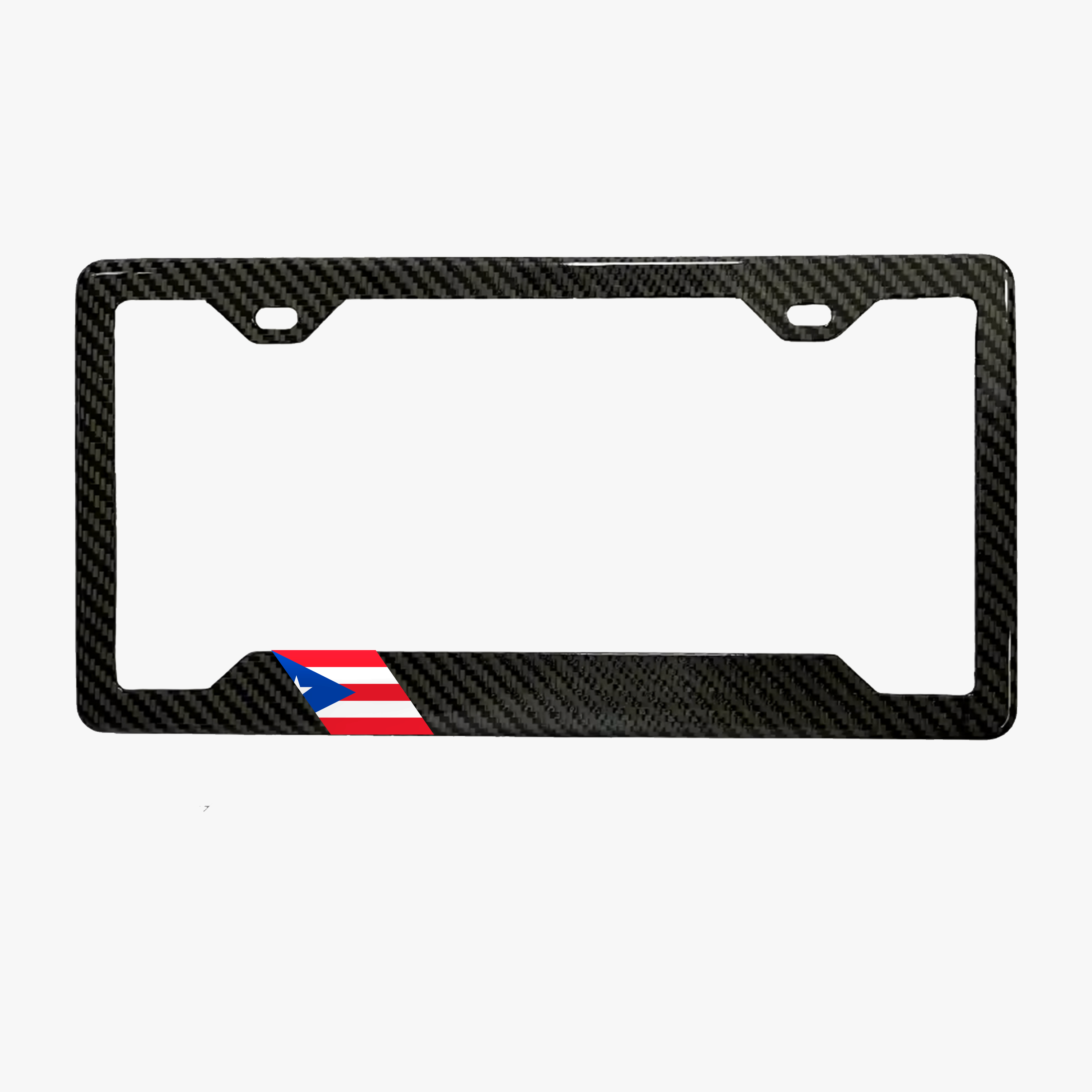 Puerto Rico flag carbon fiber license plate frame by PSF Carbon