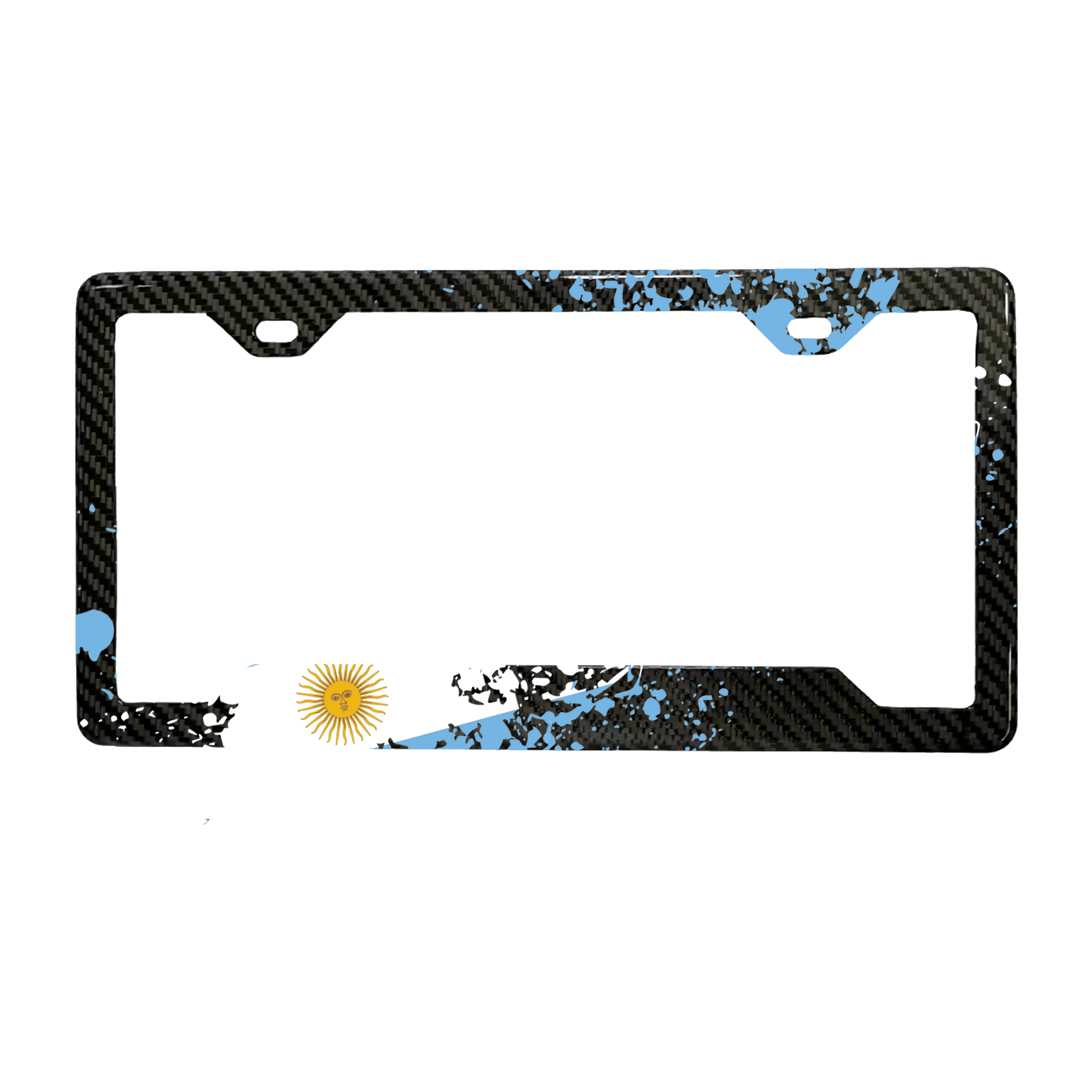 Argentina Splatter Carbon Fiber License Plate Frame