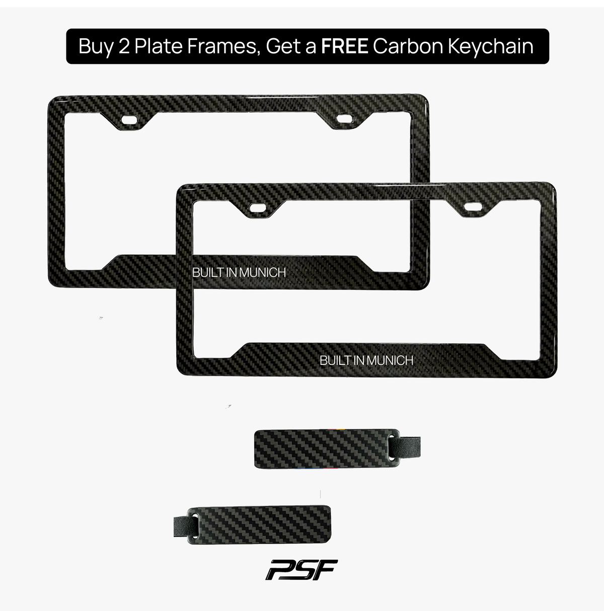 Puerto Rico carbon fiber plate frame close-up
