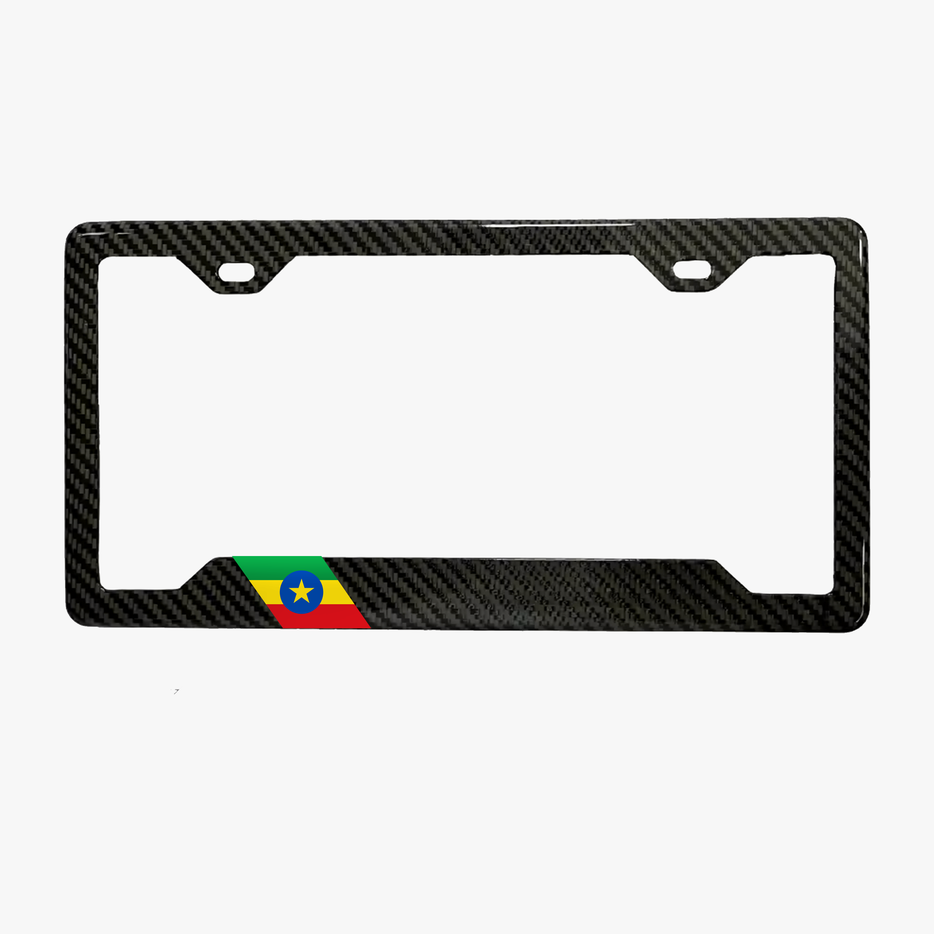 Ethiopia flag carbon fiber license plate frame by PSF Carbon