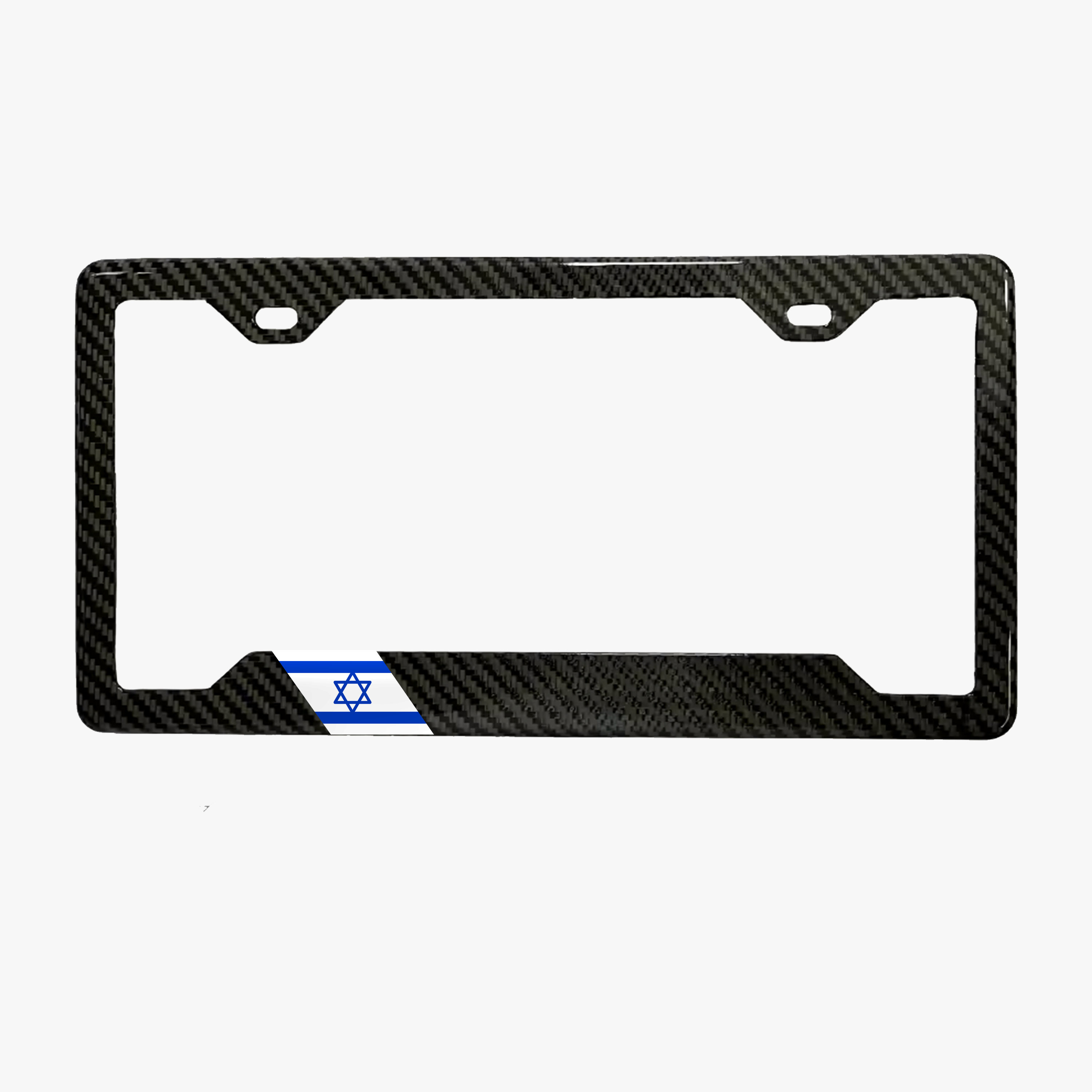 Israel flag carbon fiber license plate frame by PSF Carbon