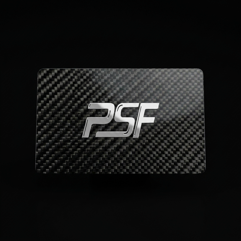 PSF Carbon Gift Card - carbon fiber card with PSF logo on black