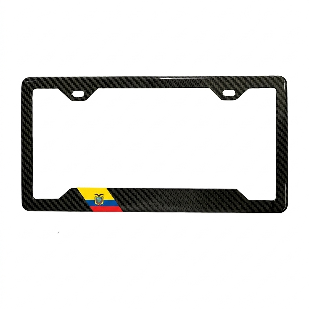 Ecuador carbon fiber license plate frame
