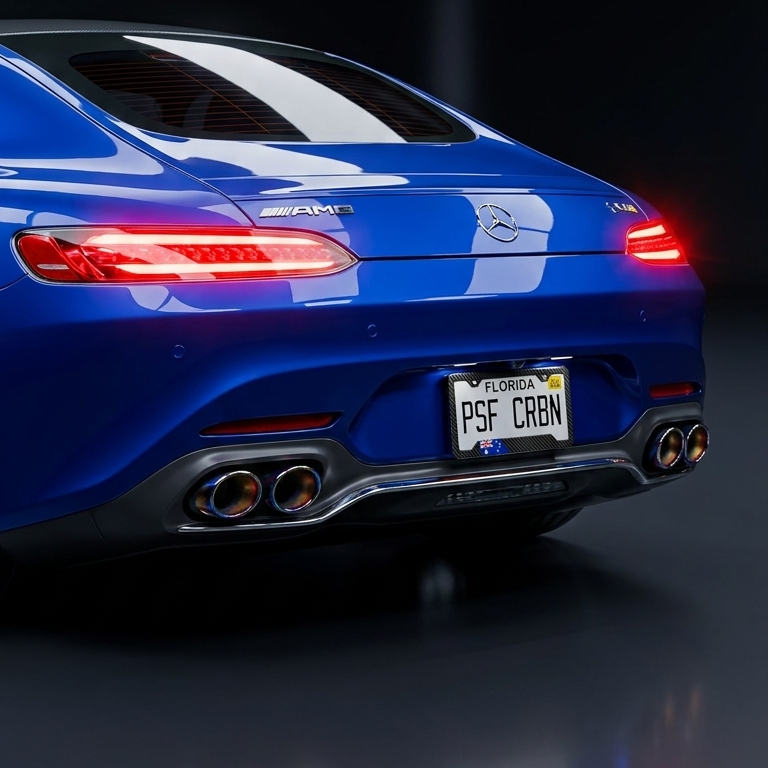 Australia carbon plate frame on Mercedes-AMG GT studio
