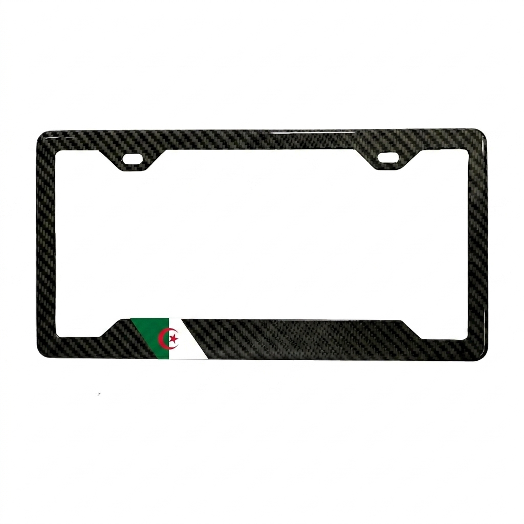 Puerto Rico carbon fiber plate frame on the car
