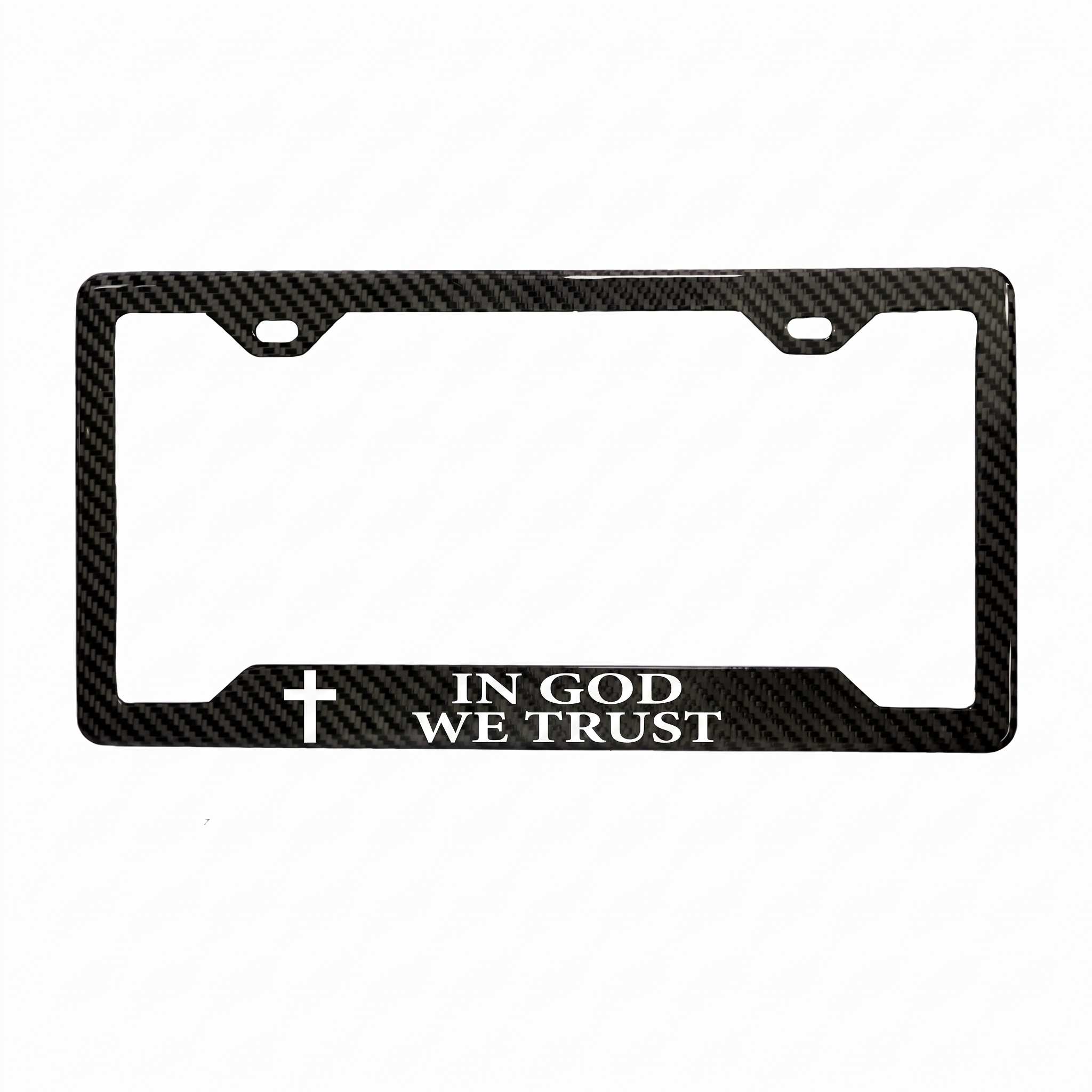 In God We Trust carbon fiber license plate frame