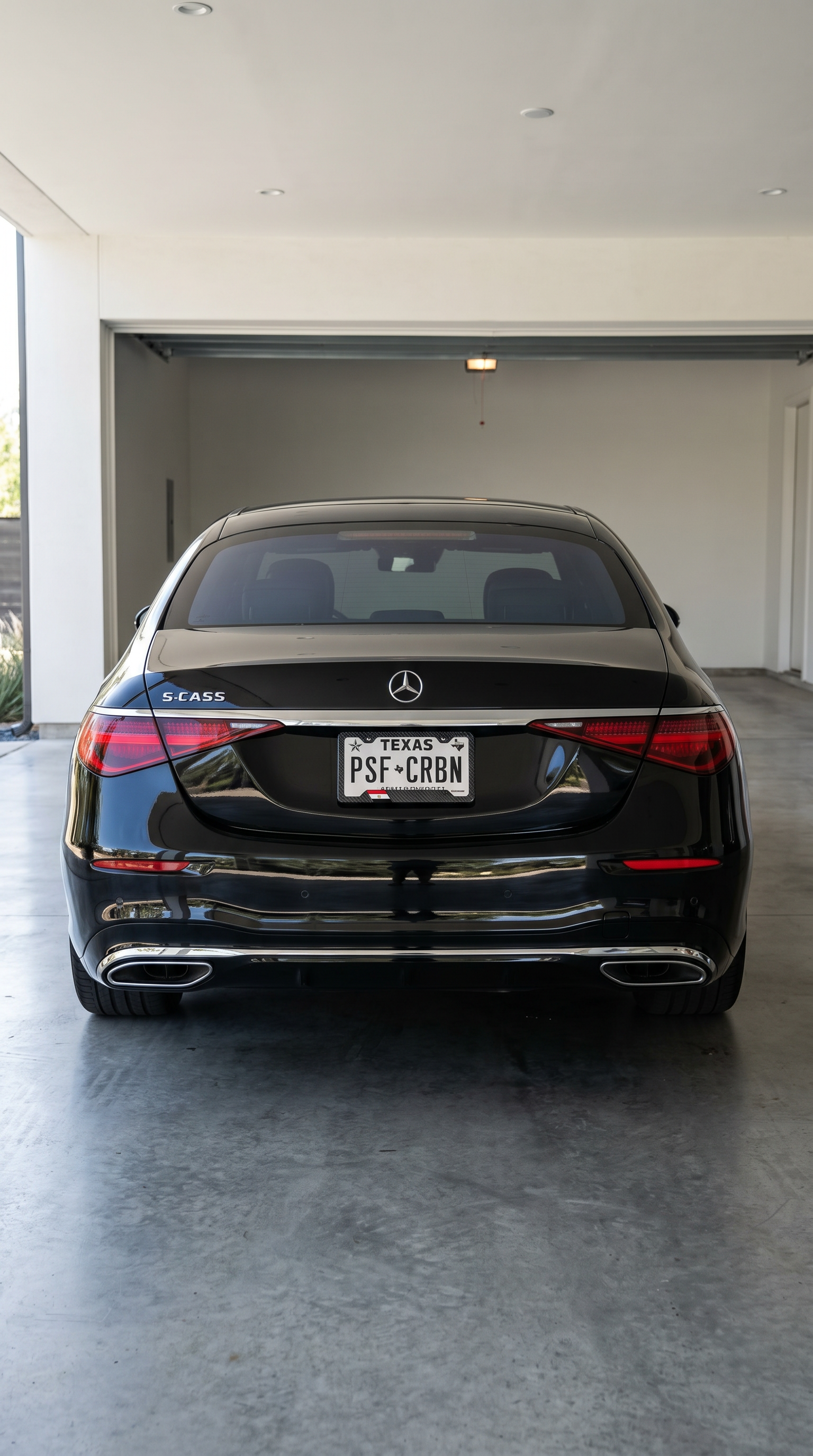 Egypt flag carbon fiber plate frame on gloss black Mercedes-Benz S-Class